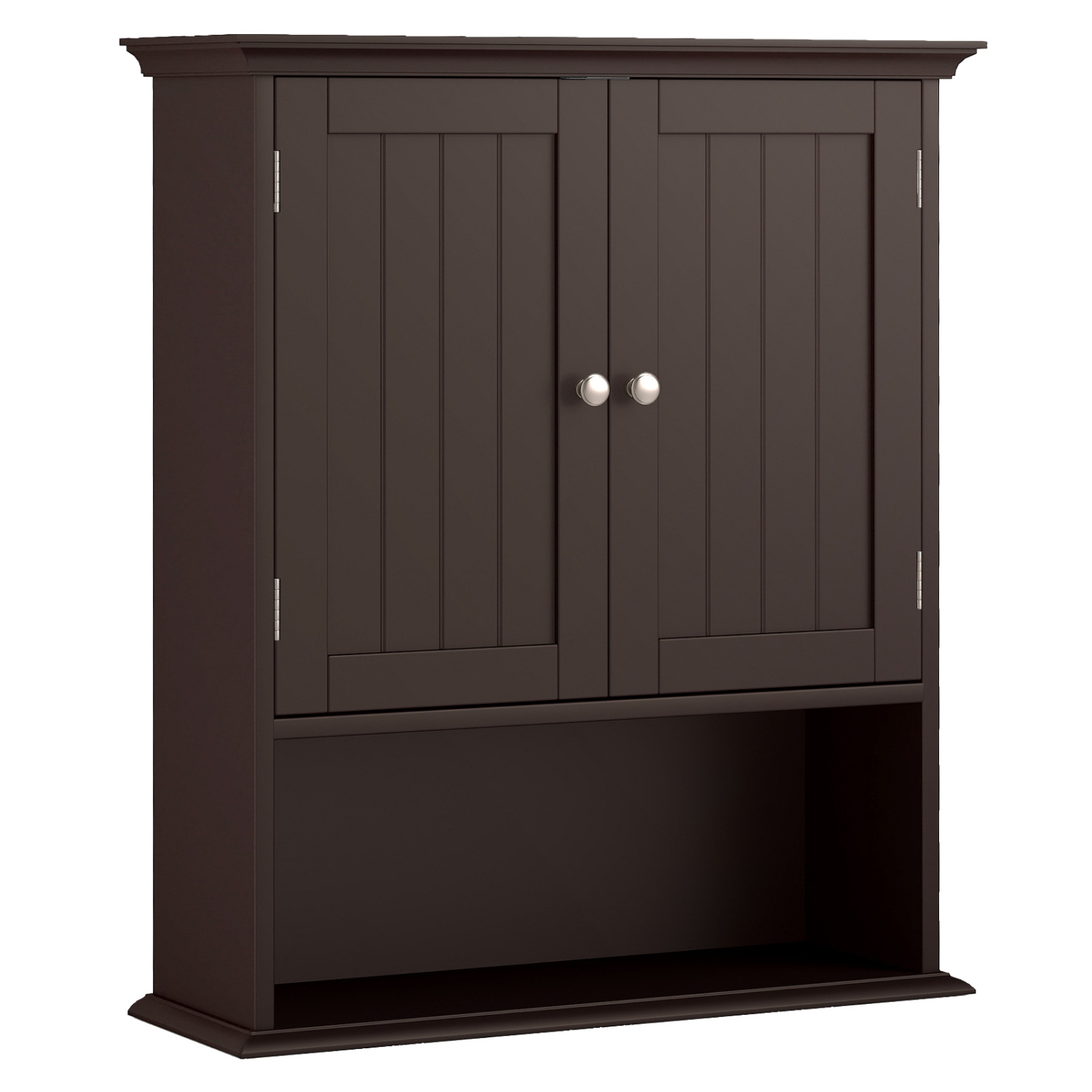 Costway Wall Mount Bathroom Cabinet Storage Organizer Medicine Cabinet Brown/Black