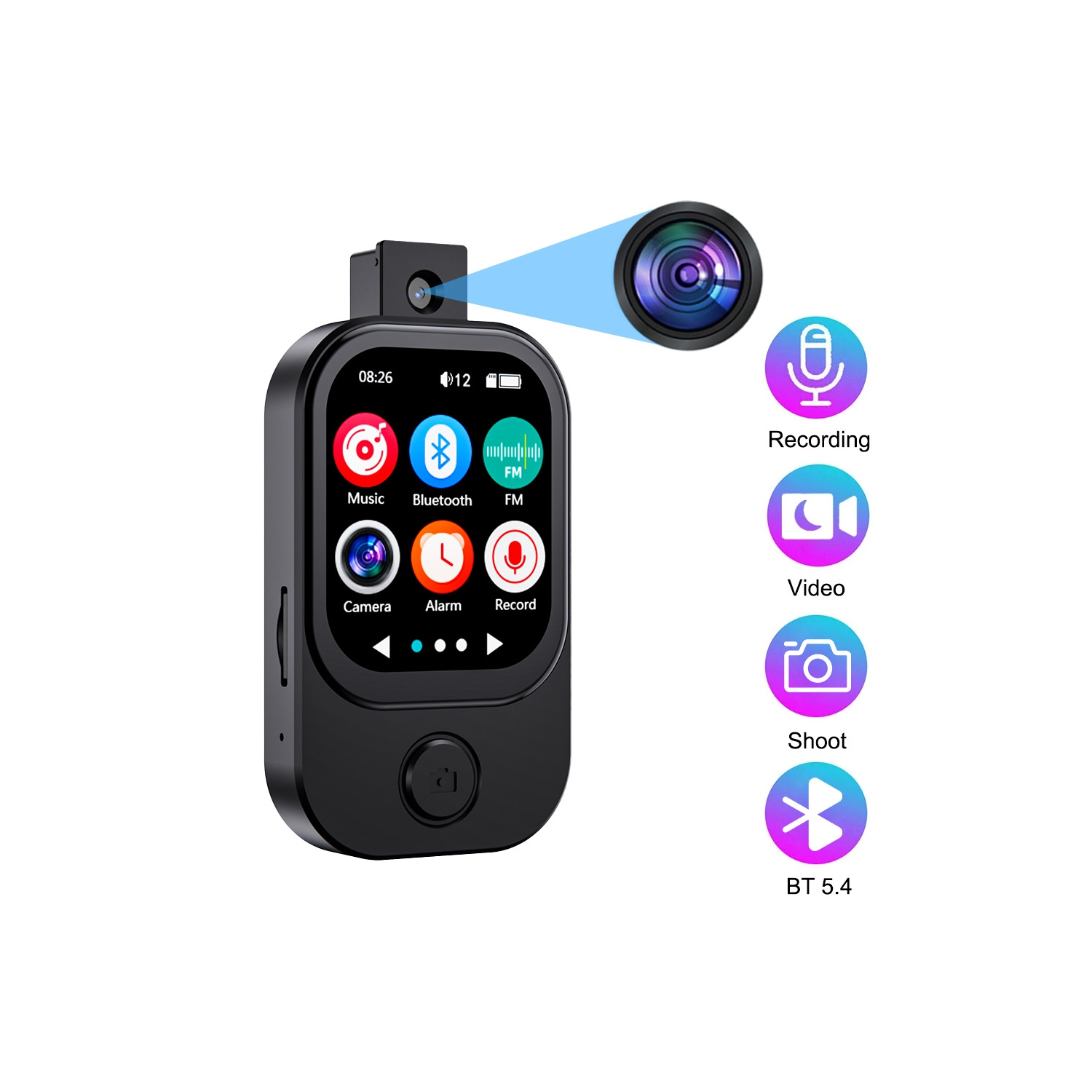 Bluetooth portatif MP4 Écran tactile MP3 Lecteur de musique haute fidélité Prise en charge de la radio FM 64&nbsp;Go