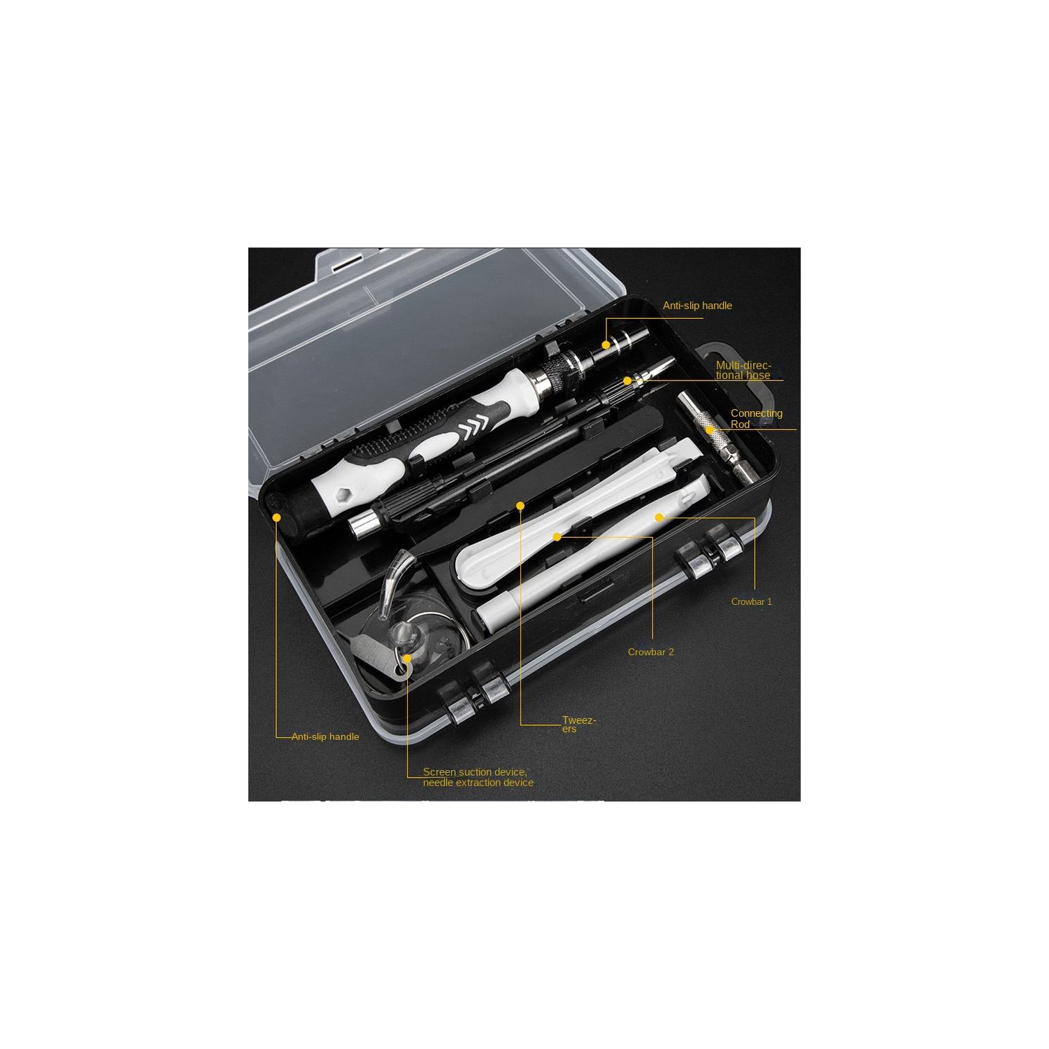 Hot sale 115 in 1 screwdriver tool set for mobile phone repair, multi-function precision tool screwdriver bits, industrial grade with steel handle