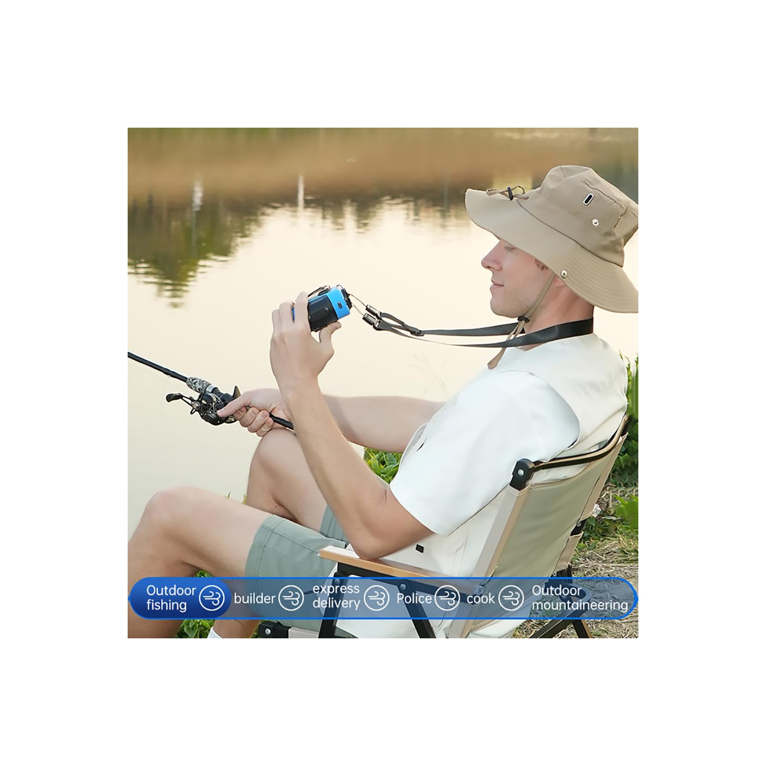 Wearable Cooler Fan, 8000mAh Waist Clip Portable Personal Body Fan - Powerful Upto 24H Cooling and Heatstroke Prevention