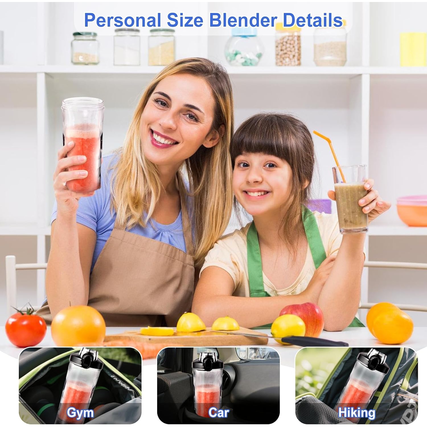 Small Portable Blender for Protein Shakes,Smoothie Blender for Kitchen with 600ml Mixer Bottle Shaker for Home Gym,Kitchen Juicer Machine for Fruit