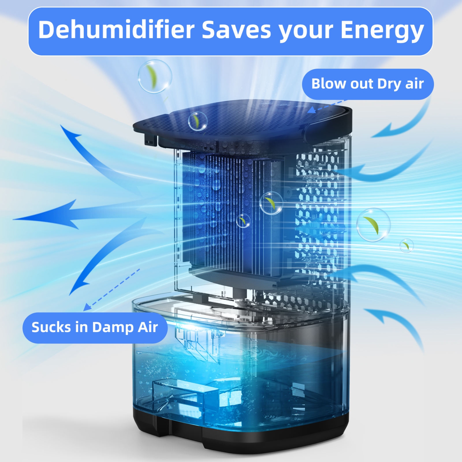 Dehumidifiers for Home 35OZ Small Dehumidifier for Bedroom with 7 LED Lights, Quiet & Auto Shut off Dehumidifier for Bathroom Basement Closet