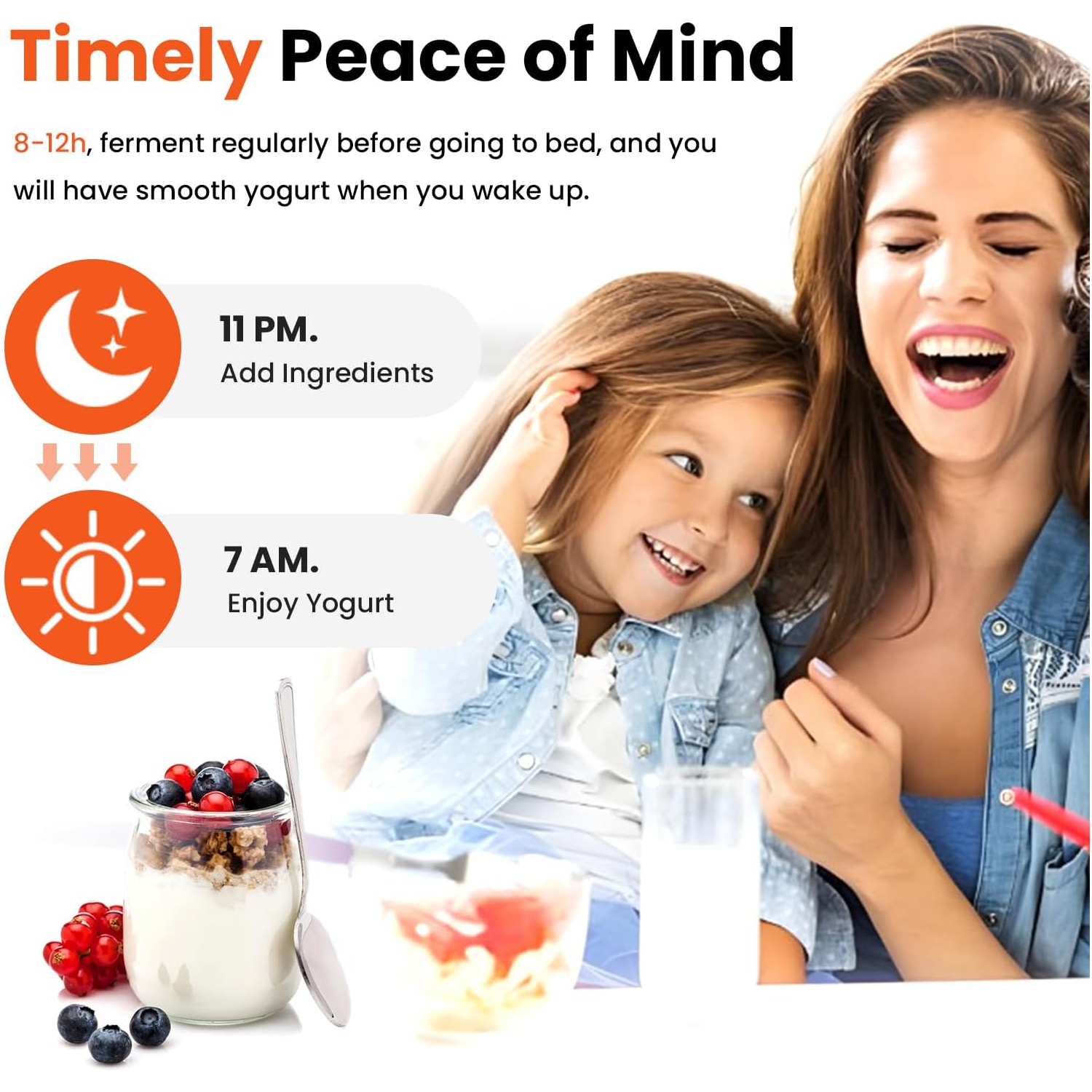 Yogurt Maker with Adjustable Time Control,Automatic Digital Yogurt Maker Machine with 5 Jars & Stainless Steel Inner Pot,Small Yogurt Machine for Home