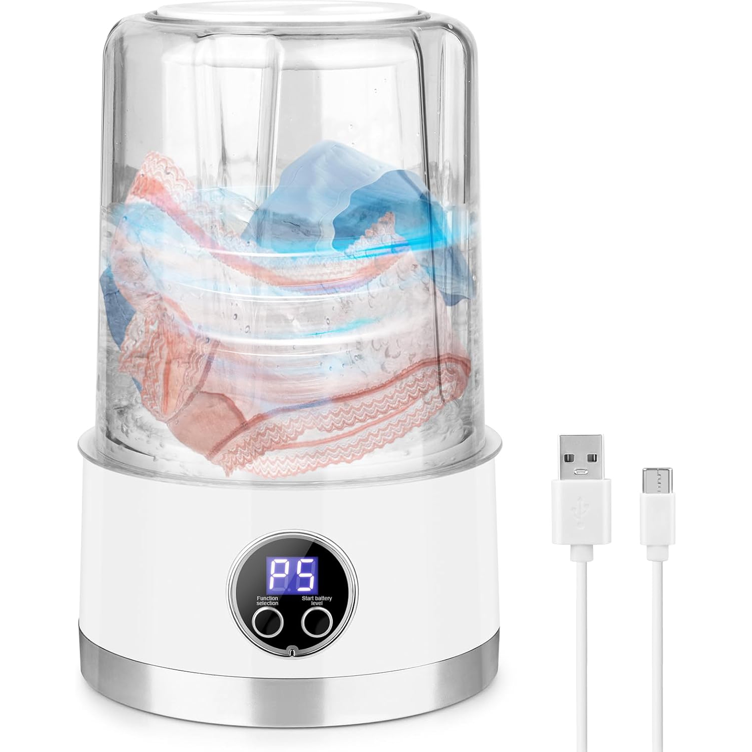 Underwear Washing Machine,Rechargeable Mini Portable Washing Machine,Compact Deep Clean Underwear Baby Clothes,for Apartment Dorm Hotel RV Travel &