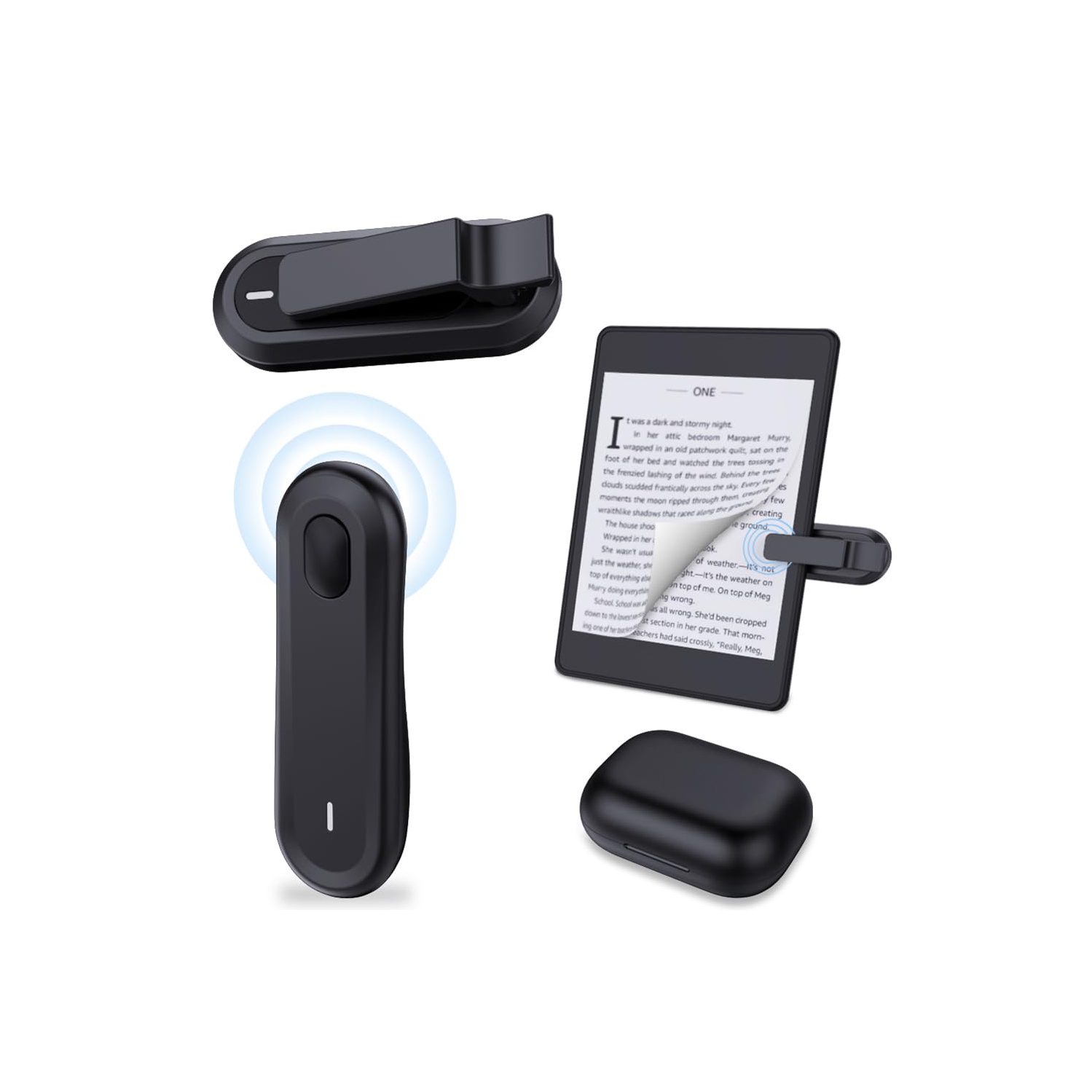 Bluetooth Kindle Page Turner Remote Control, TikTok Remote Control With Digital Display Charging Box for Kindle, iPad