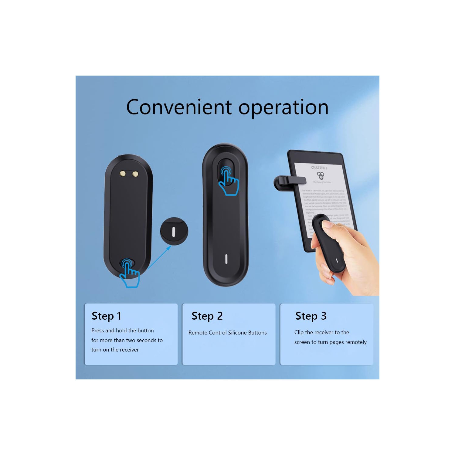 Bluetooth Kindle Page Turner Remote Control, TikTok Remote Control With Digital Display Charging Box for Kindle, iPad