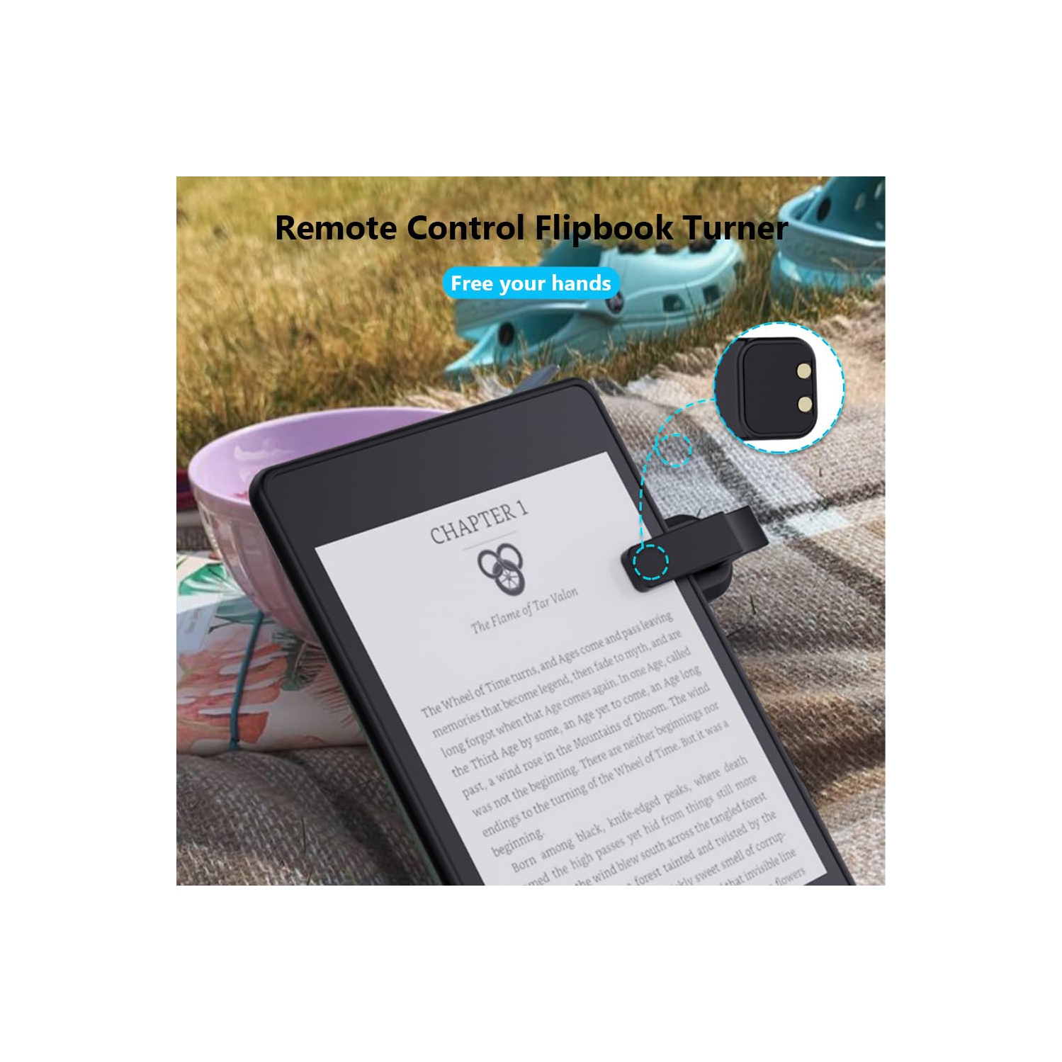 Bluetooth Kindle Page Turner Remote Control, TikTok Remote Control With Digital Display Charging Box for Kindle, iPad