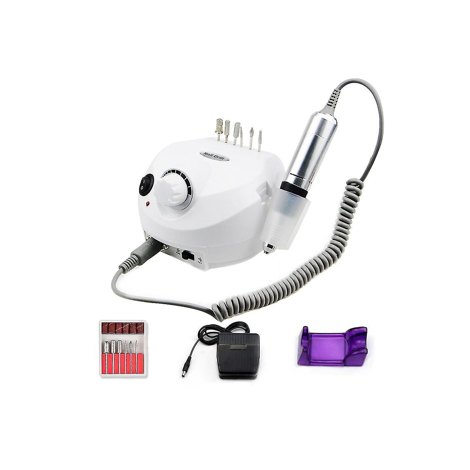 Polisseur à ongles, ensemble de lime à ongles électrique portative de 35&nbsp;000&nbsp;tr/min pour manucure de pédicure