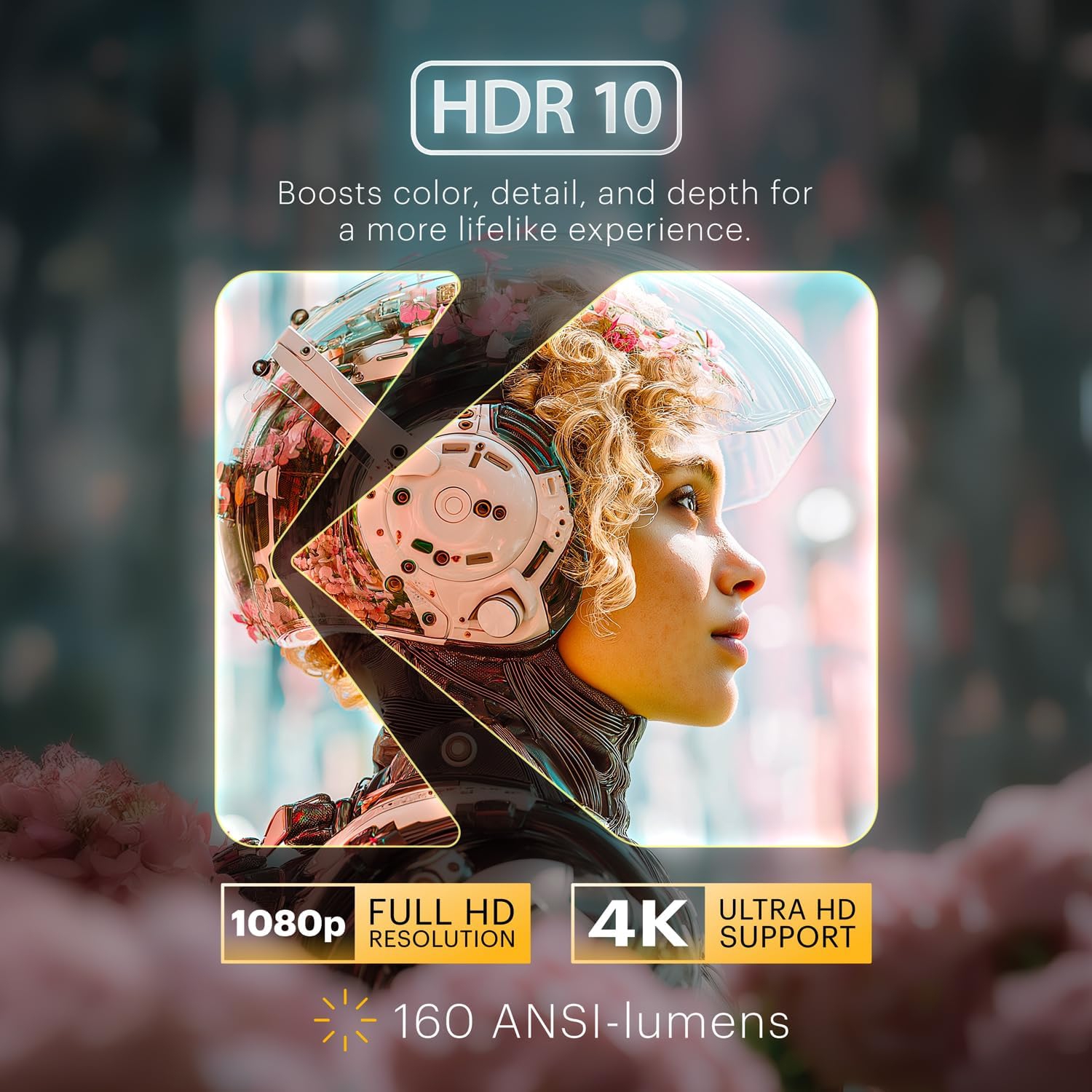 Projecteur Kodak Luma 500 Full HD Smart Pico avec Google TV 11.0, Wi-Fi, Bluetooth, HDMI - Blanc