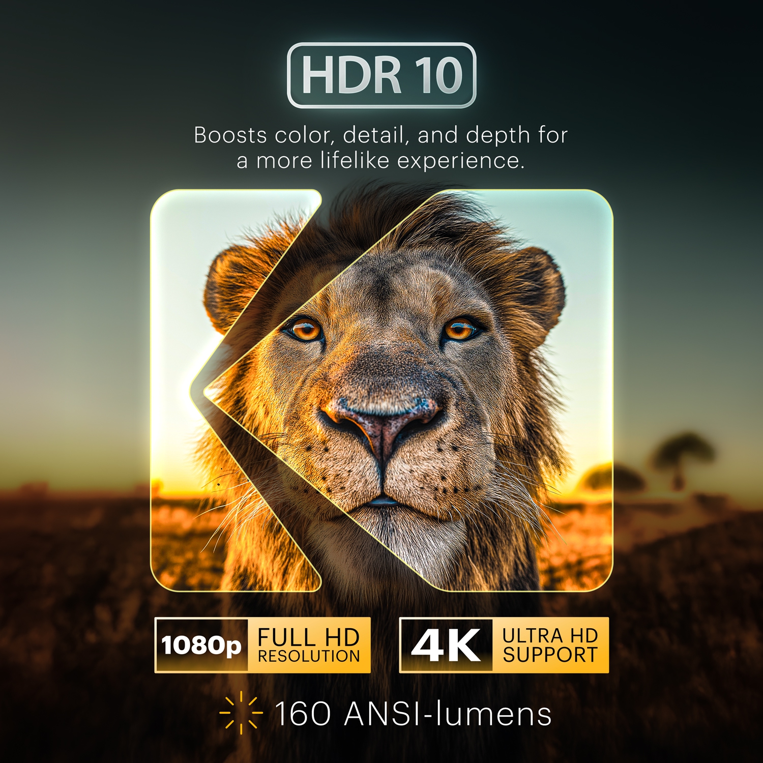 Projecteur Kodak Luma 500 Full HD Smart Pico avec Google TV 11.0, Wi-Fi, Bluetooth, HDMI - Noir