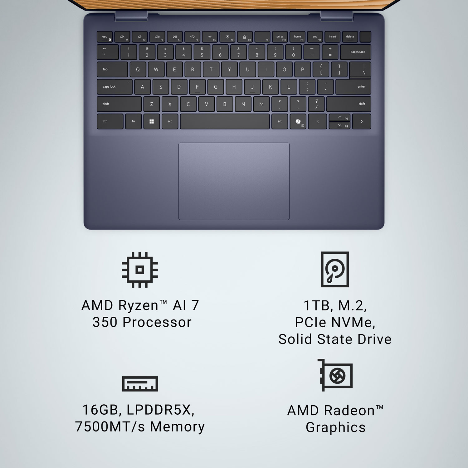 Portable Copilot+ PC à écran tactile 2-en-1 Plus de 14 po de Dell - Bleu minuit