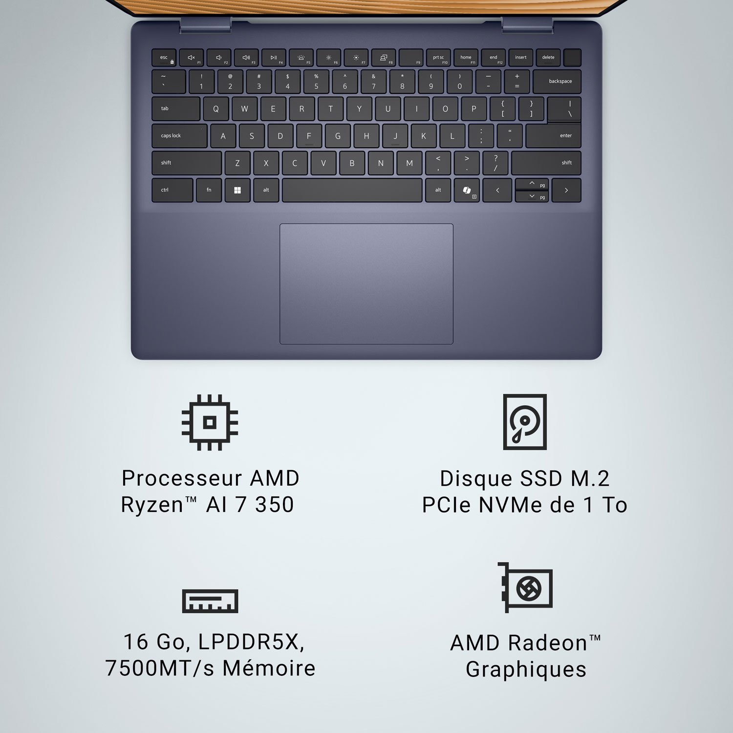 Portable Copilot+ PC à écran tactile 2-en-1 Plus de 14 po de Dell - Bleu minuit