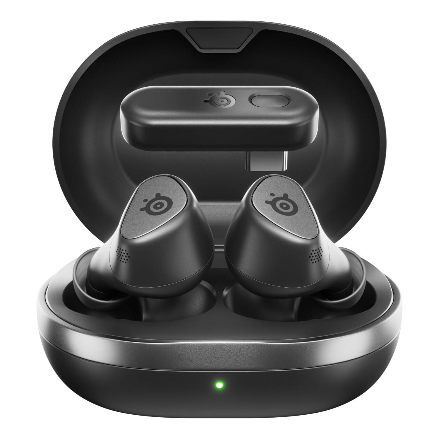 Arctis GameBuds for PlayStation, PC, Switch, and Mobile - Quick-Switch Dual Wireless, Active Noise Cancelling, 40H Battery with Qi Charging Case