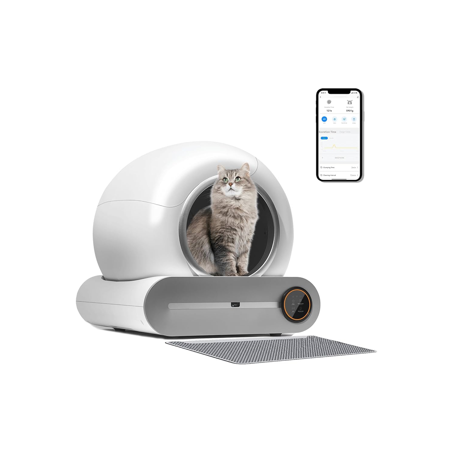 OXAA Self-Cleaning Cat Litter Box, Automatic Smart Cat Litter Box for Multiple Cats,Never Scoop Again,Safety Protection/APP Control/Odorless/Health