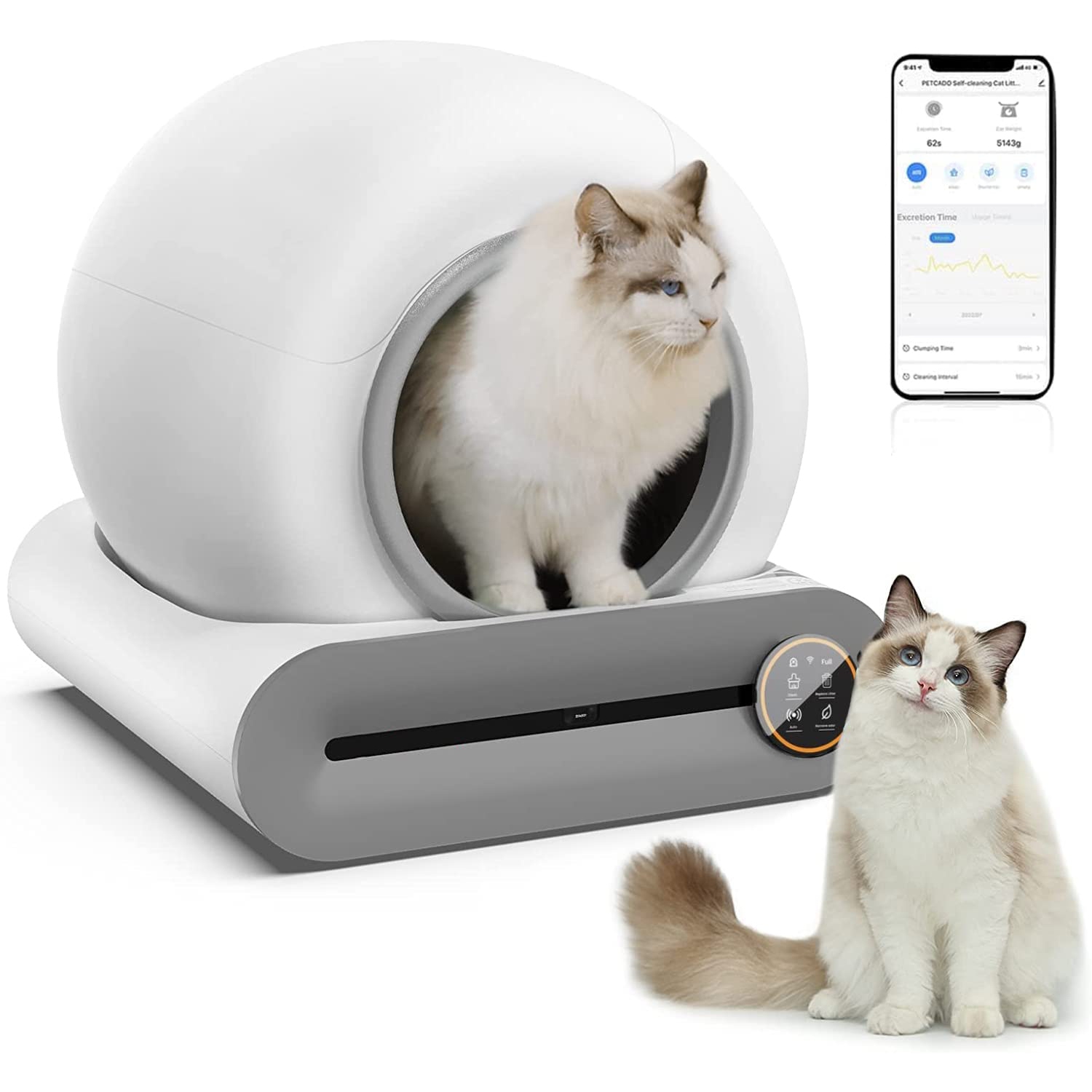 OXAA Self-Cleaning Cat Litter Box, Automatic Smart Cat Litter Box for Multiple Cats,Never Scoop Again,Safety Protection/APP Control/Odorless/Health