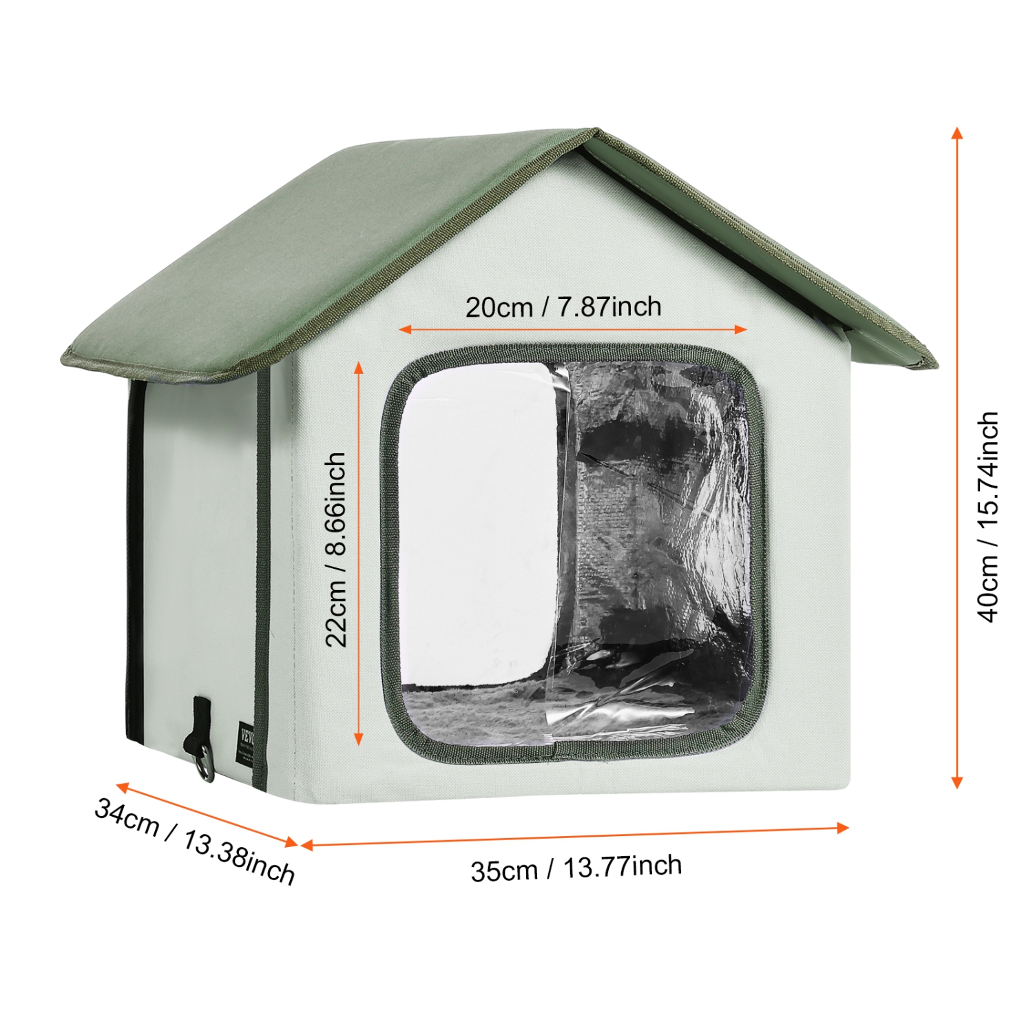 VEVOR 600D Oxford Cloth Elevated Heated Cat House, Outdoor Kitty Shelter with Timer, Foldable Cat Shelter with Heated Pad for Winter to Stay Warm and