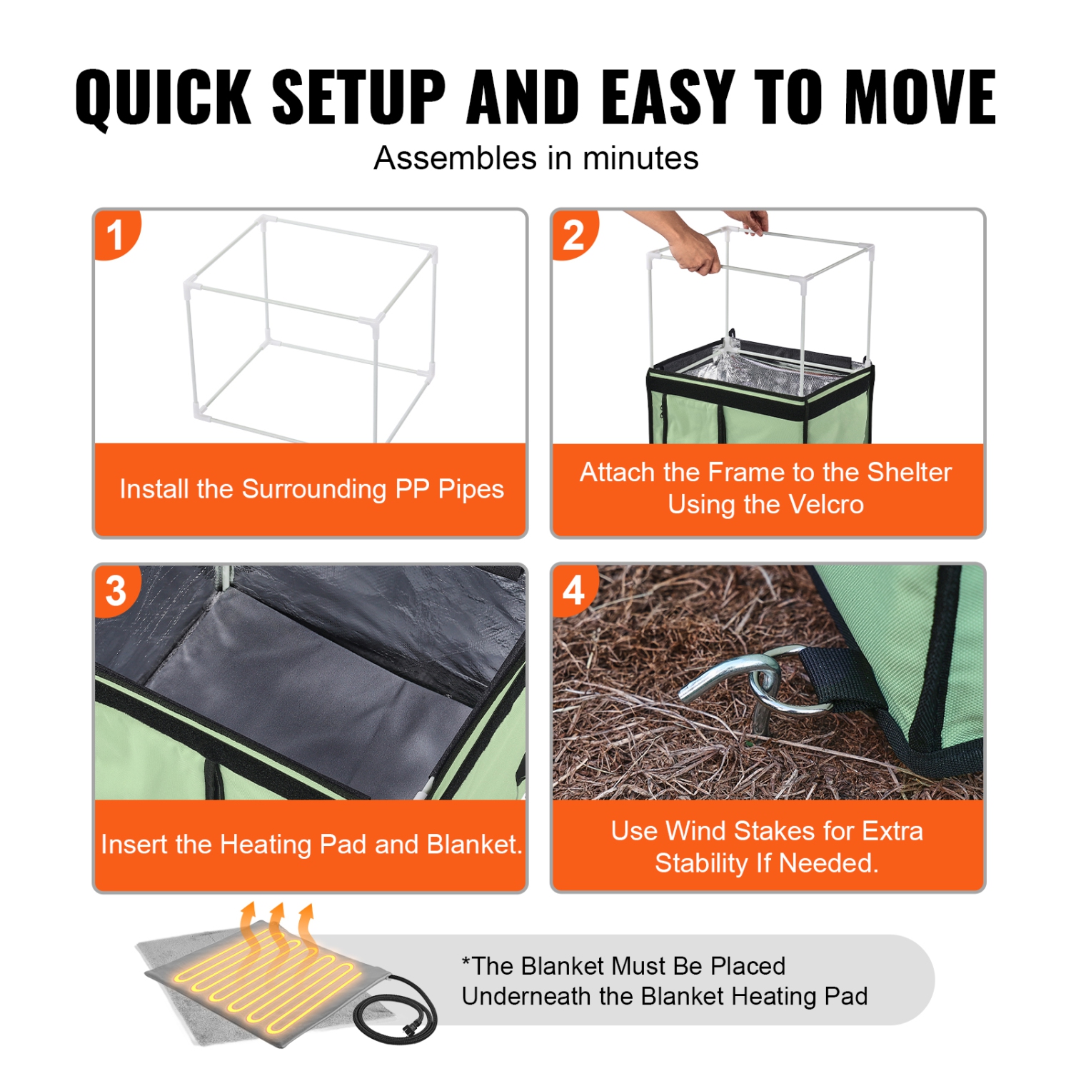 VEVOR 900D Oxford Cloth Elevated Heated Cat House, Cuboid Kitty Shelter with Adjustable Temperature and Timer, Foldable Cat Shelter with Heated Pad