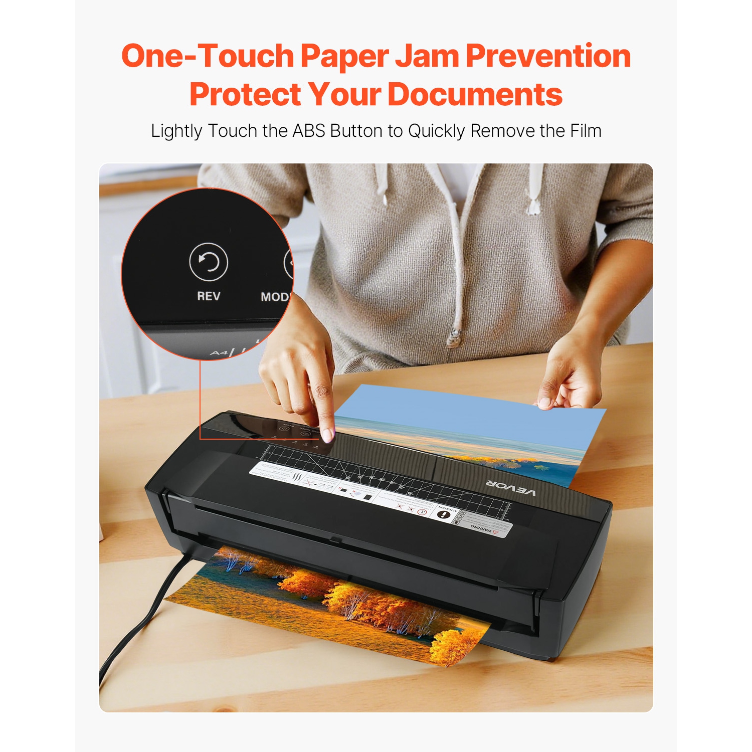 VEVOR A3 Paper Size Laminator Machine, Cold and Hot Lamination, 1 min Quick Warm Portable Laminator, 3-10 mil Thickness, Ideal for Home, Office,