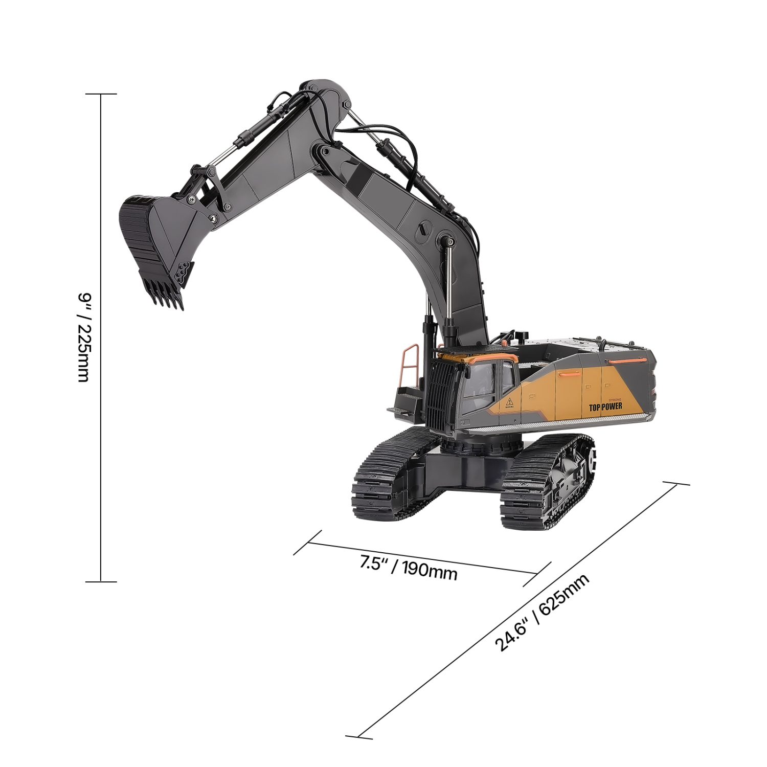 VEVOR 22 Channel Remote Control Excavator Toy, 1:14 Scale, with Metal Shovel, RC Excavator with Lights & Sounds, Full Functional Construction