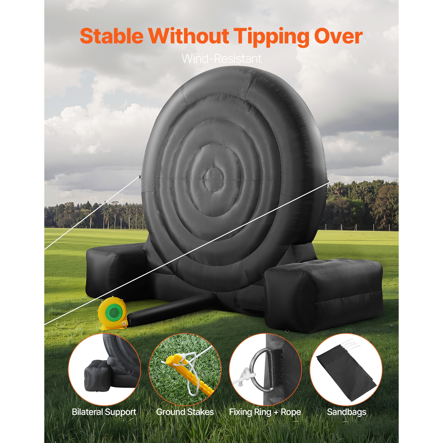 VEVOR 2-Minutes Setup over 8 ft High Giant Inflatable Soccer Dart Board with 9 Kick Balls & Air Pump, Storage Bag for Easy Carrying, for Giant Yard