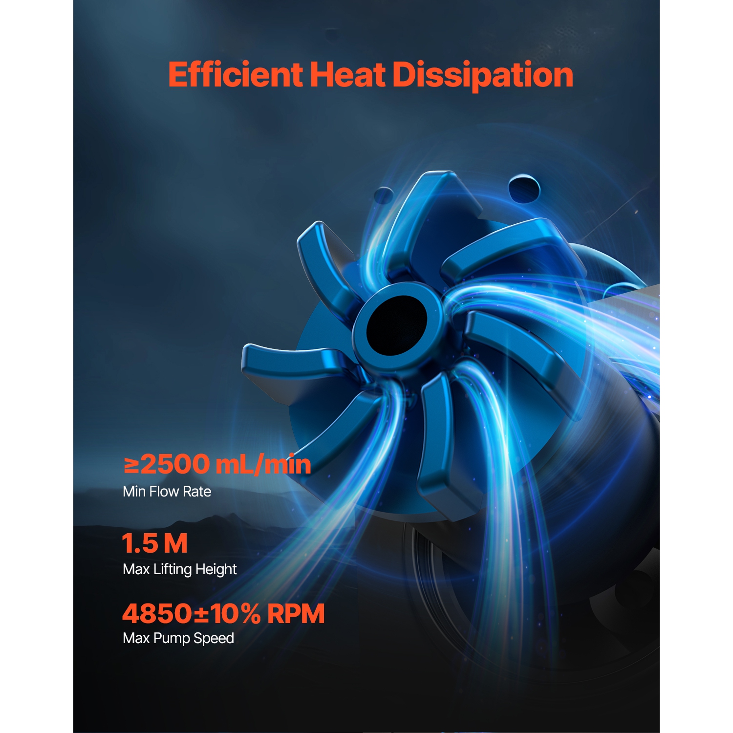 VEVOR 120mm PWN Fans CPU Liquid Cooler, AIO CPU Water Cooler, Pump, Black PC Liquid Cooler with 2.1'' LCD Display & ARGB light, for Intel