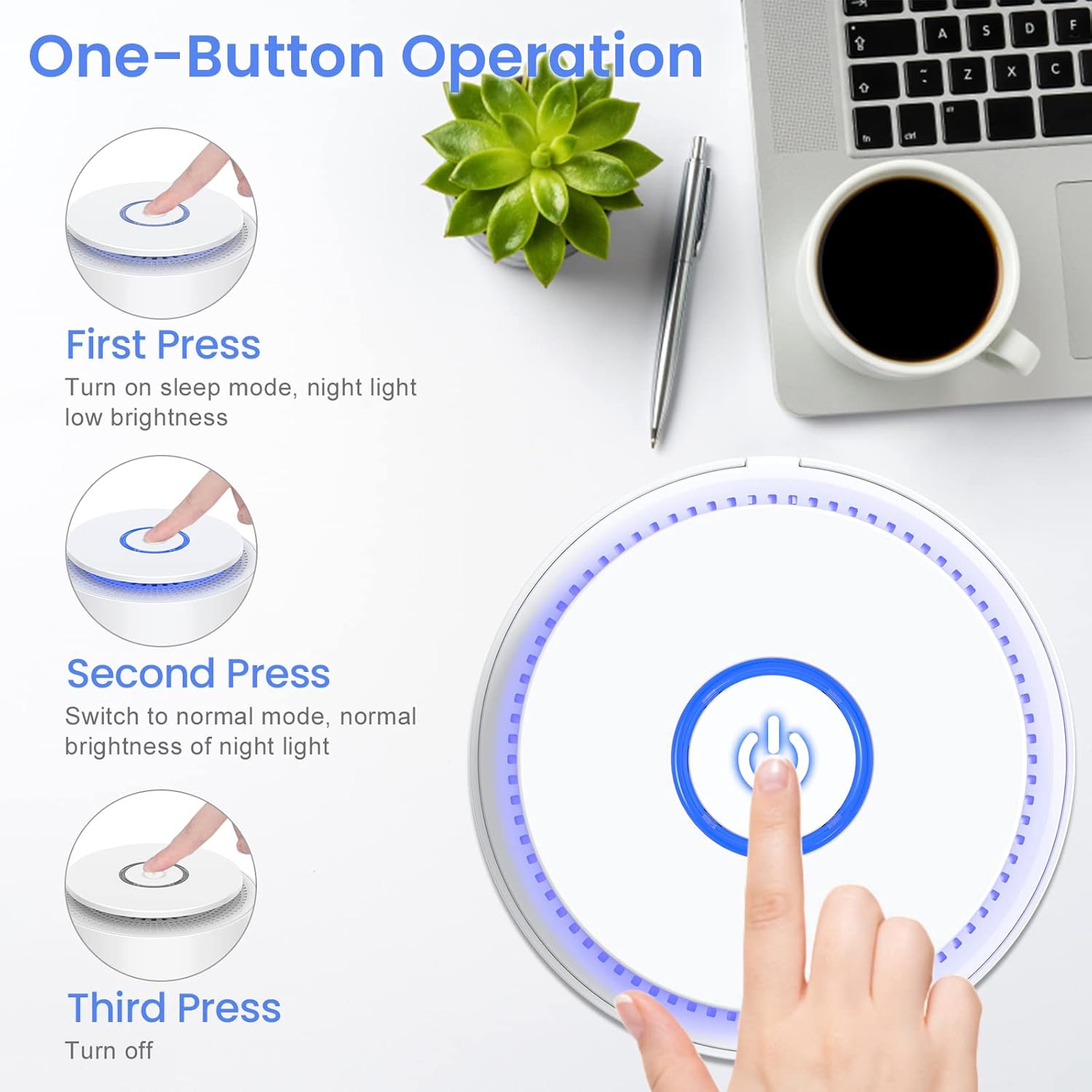 Purificateur d'air pour la maison avec filtres HEPA, purificateurs d'air portatifs à faible bruit, purificateur d'air rechargeable USB pour le bureau