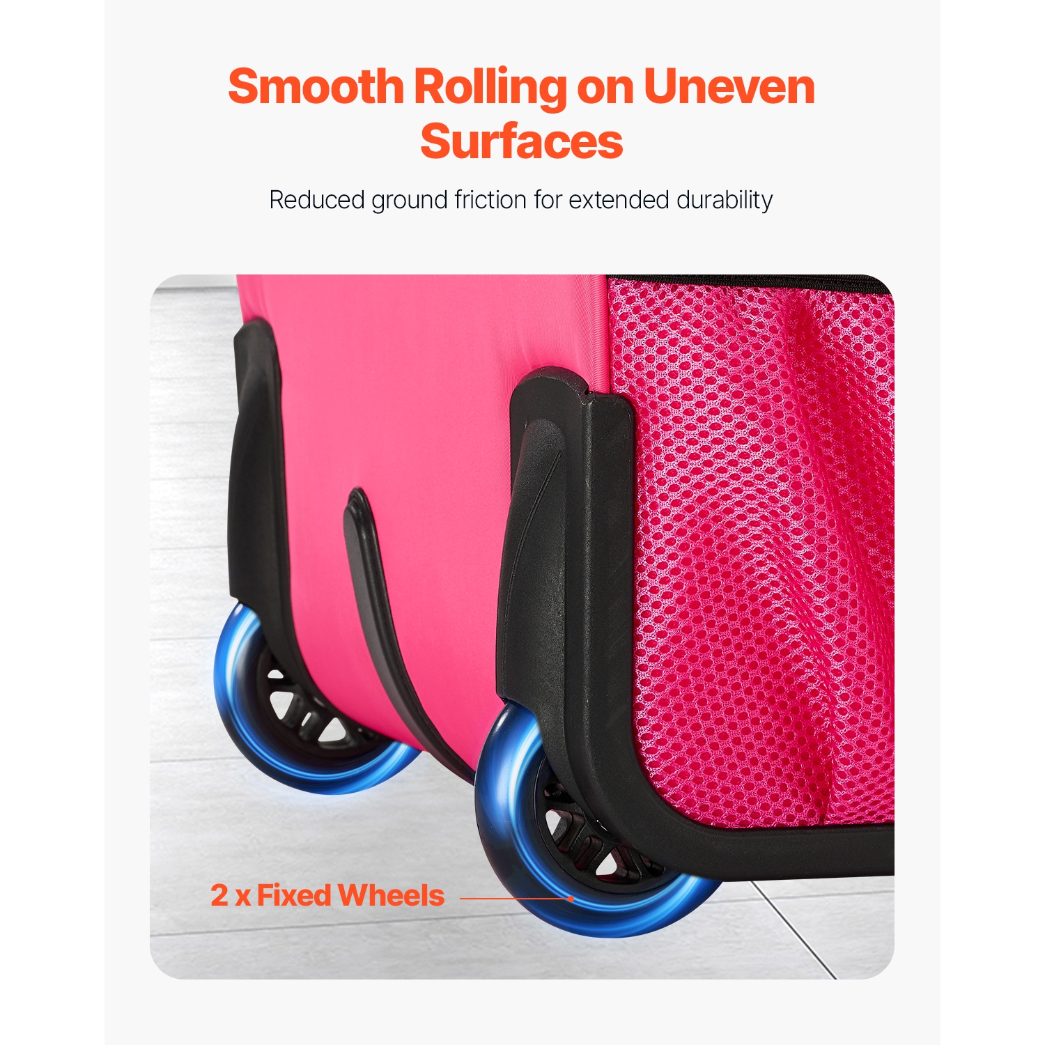 VEVOR Rolling Laptop Bag, Fits Up to 17.3 Inch Laptop, Wheeled Briefcase, Roller Computer Tote Bag with 2 Fixed Wheels & Telescoping Handle, Laptop