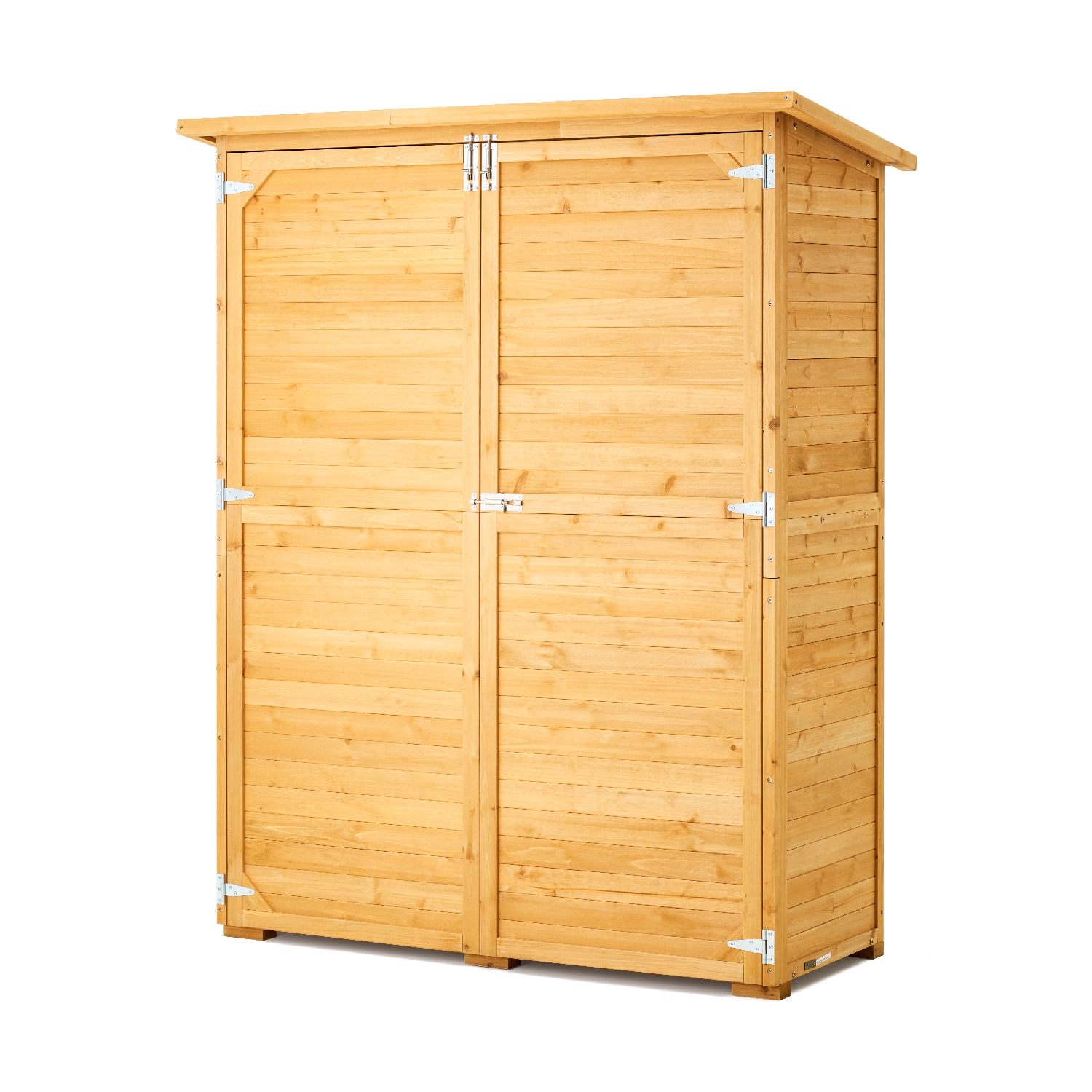 VEVOR 55"x67.5" Outdoor Storage Shed, Large Wooden Outside Storage Cabinet with Waterproof Roof and Metal Frame, Double Lockable Doors Storage House