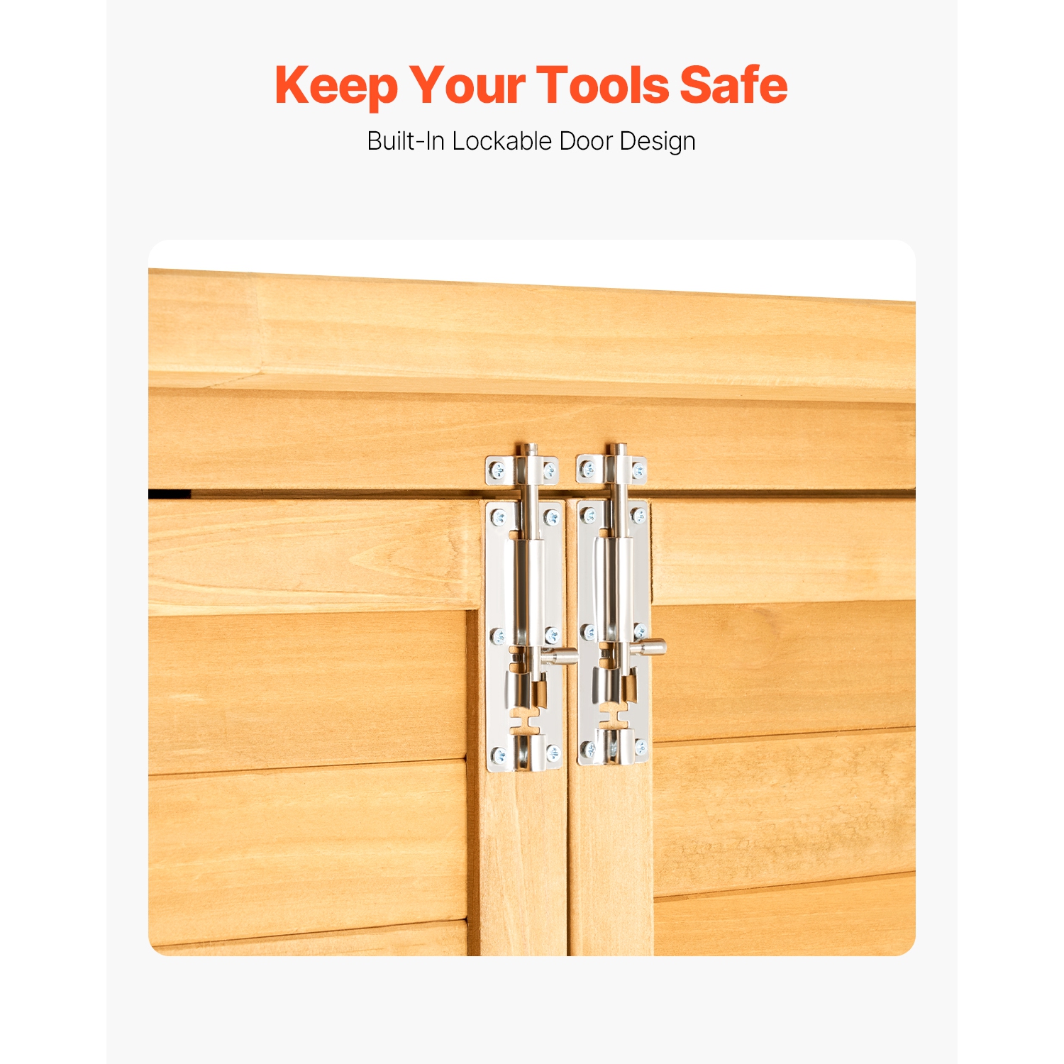 VEVOR 55"x67.5" Outdoor Storage Shed, Large Wooden Outside Storage Cabinet with Waterproof Roof and Metal Frame, Double Lockable Doors Storage House