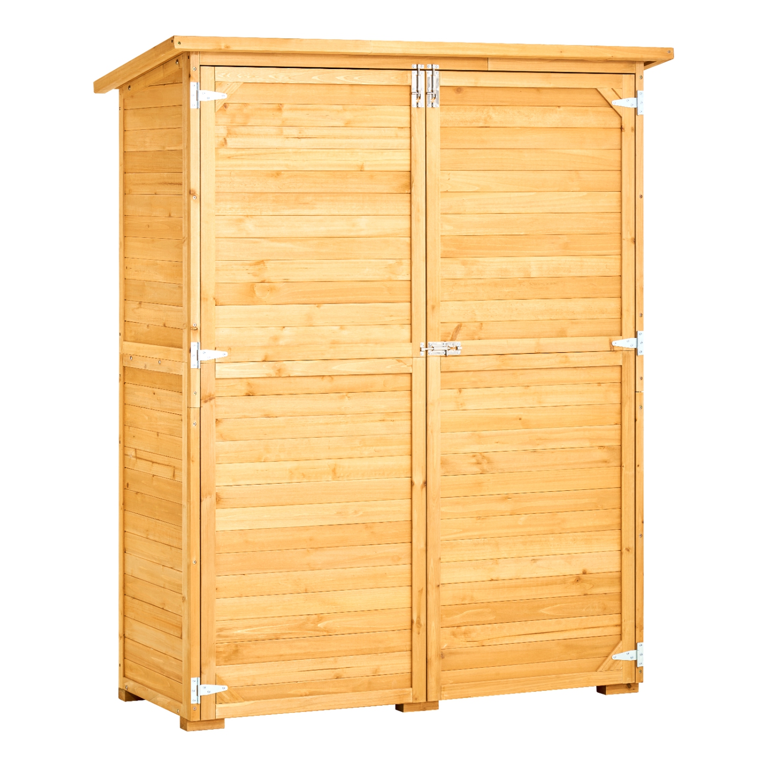 VEVOR 55"x67.5" Outdoor Storage Shed, Large Wooden Outside Storage Cabinet with Waterproof Roof and Metal Frame, Double Lockable Doors Storage House