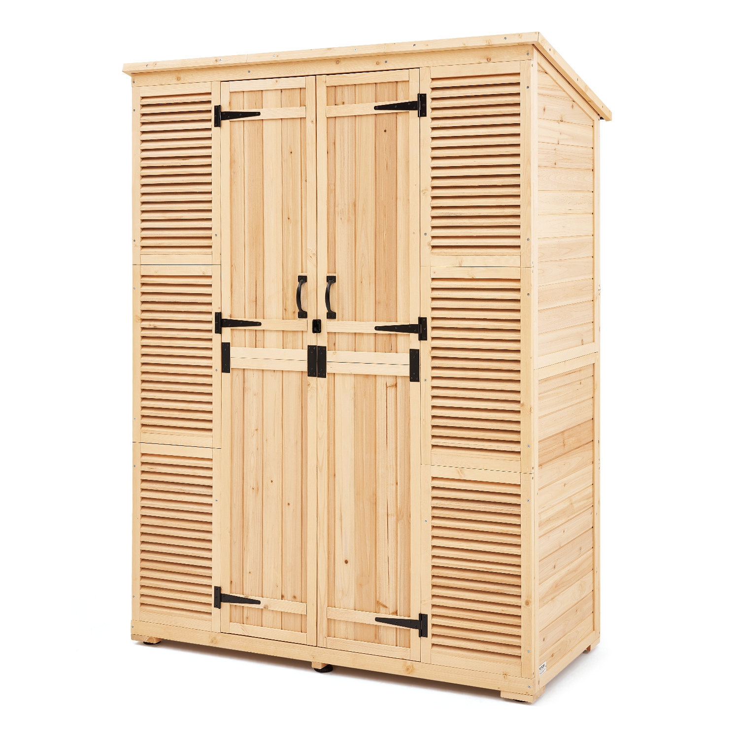 VEVOR 58"x78" Outdoor Storage Shed, Oversize Wooden Storage Cabinet with Waterproof Roof and Metal Frame, Double Lockable Doors Storage House Cabinet