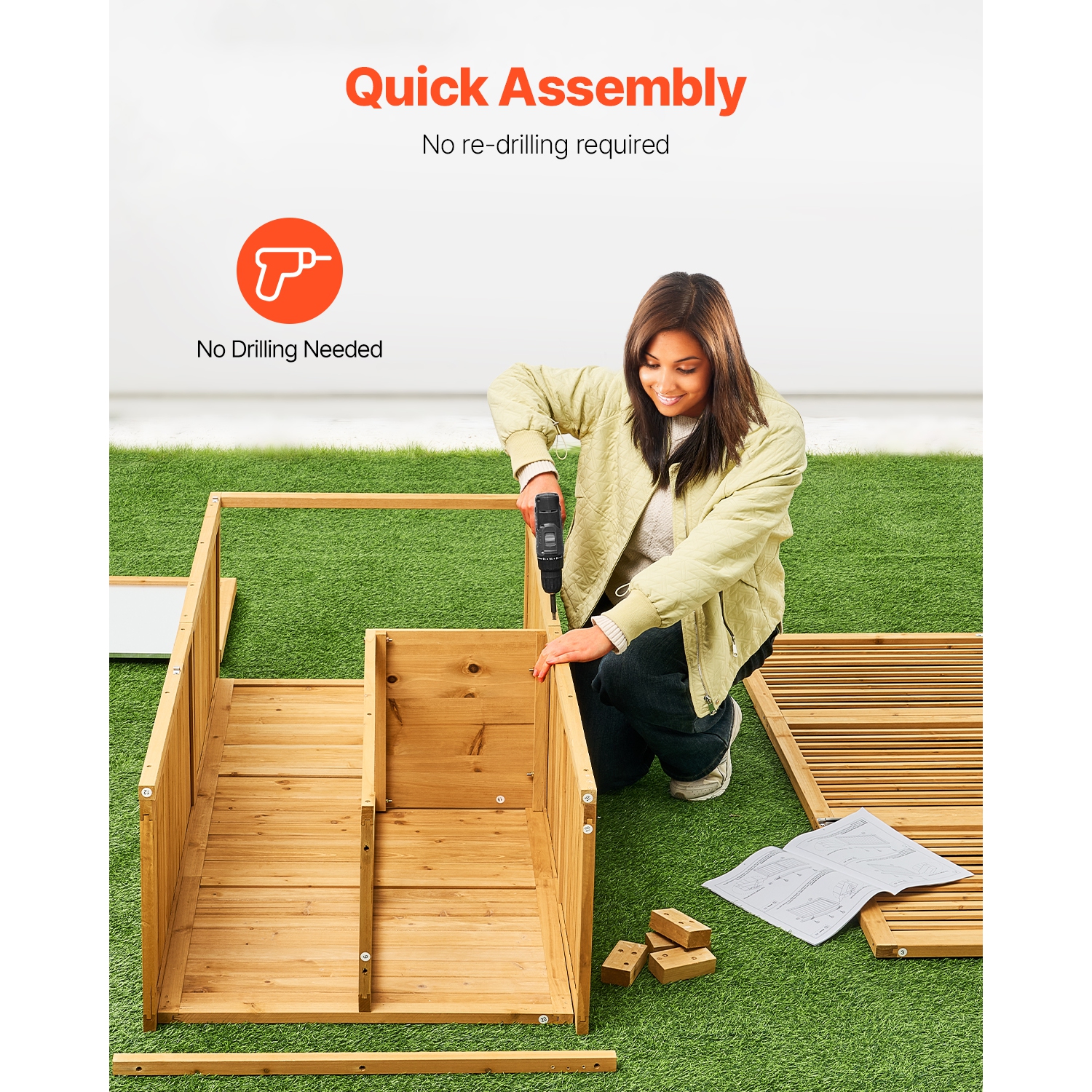 VEVOR 31.5x63.8 inch Outdoor Storage Shed, Large Wooden Outside Storage Shed, Oversize Garden Tool Shed with Metal Frame, Shelves, Floor, Waterproof