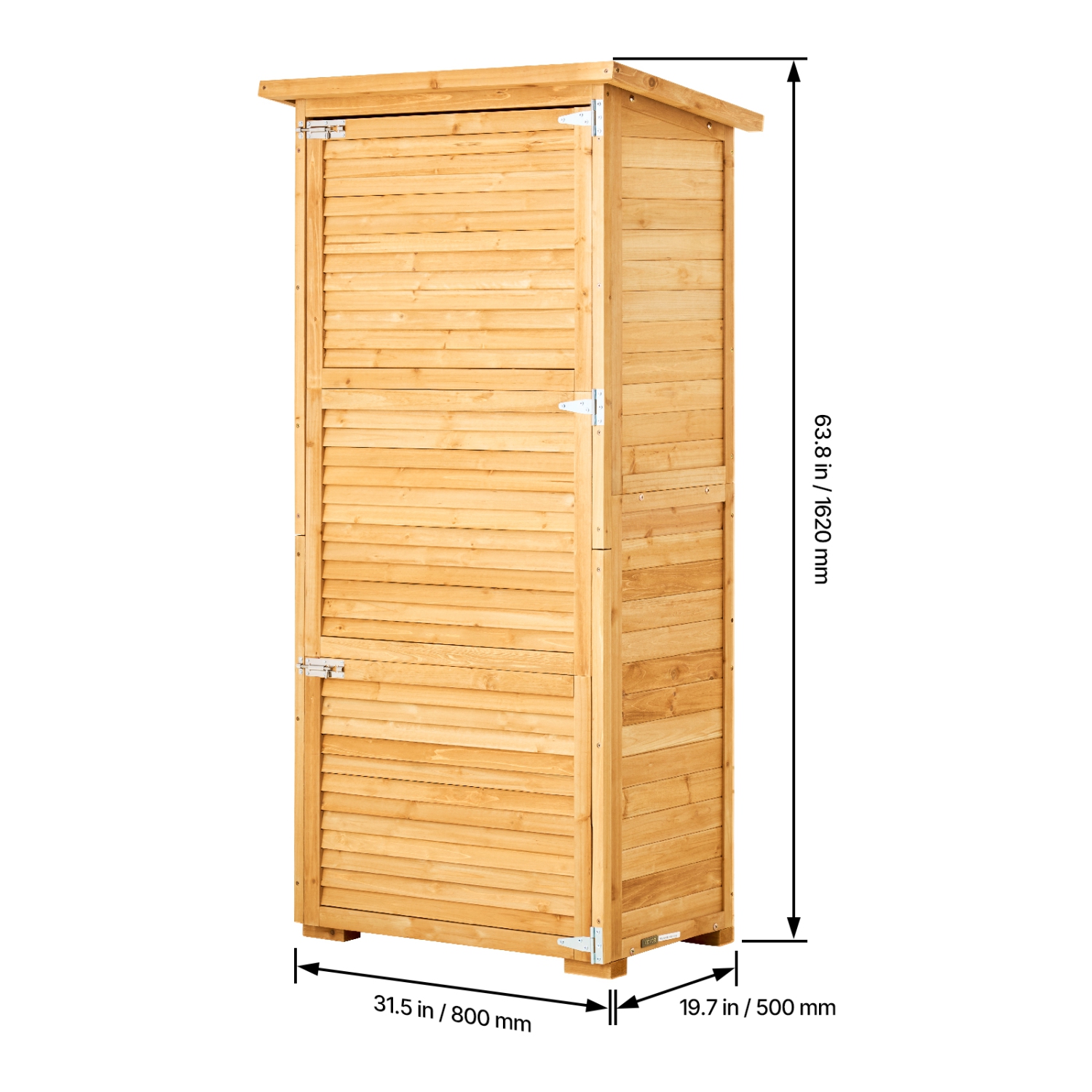 VEVOR 31.5x63.8 inch Outdoor Storage Shed, Large Wooden Outside Storage Shed, Oversize Garden Tool Shed with Metal Frame, Shelves, Floor, Waterproof
