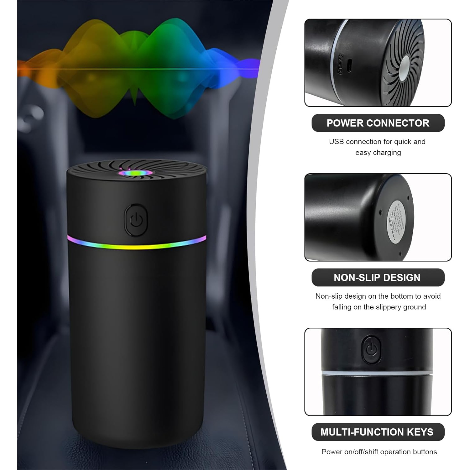 Car Fragrance Diffuser, USB Powered Car Air Freshener Spray Humidifier Essential Oil Diffuser, Portable Car Air Freshener Aromatherapy Diffuser, Car