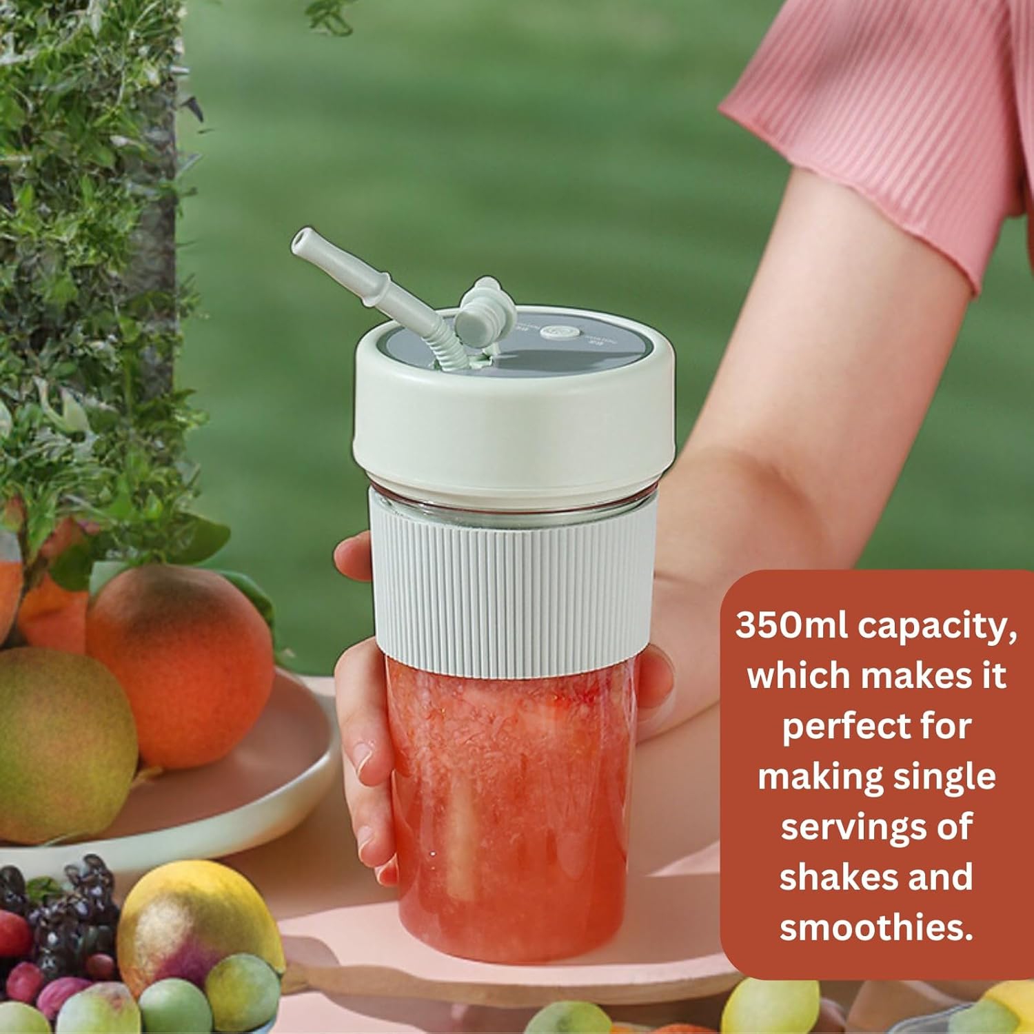 Juicer Cup Rechargeable Mini Small Electric Portable Juicer Multifunctional Household USB Juicer Blender Cup - [K1] Coconut Milk White