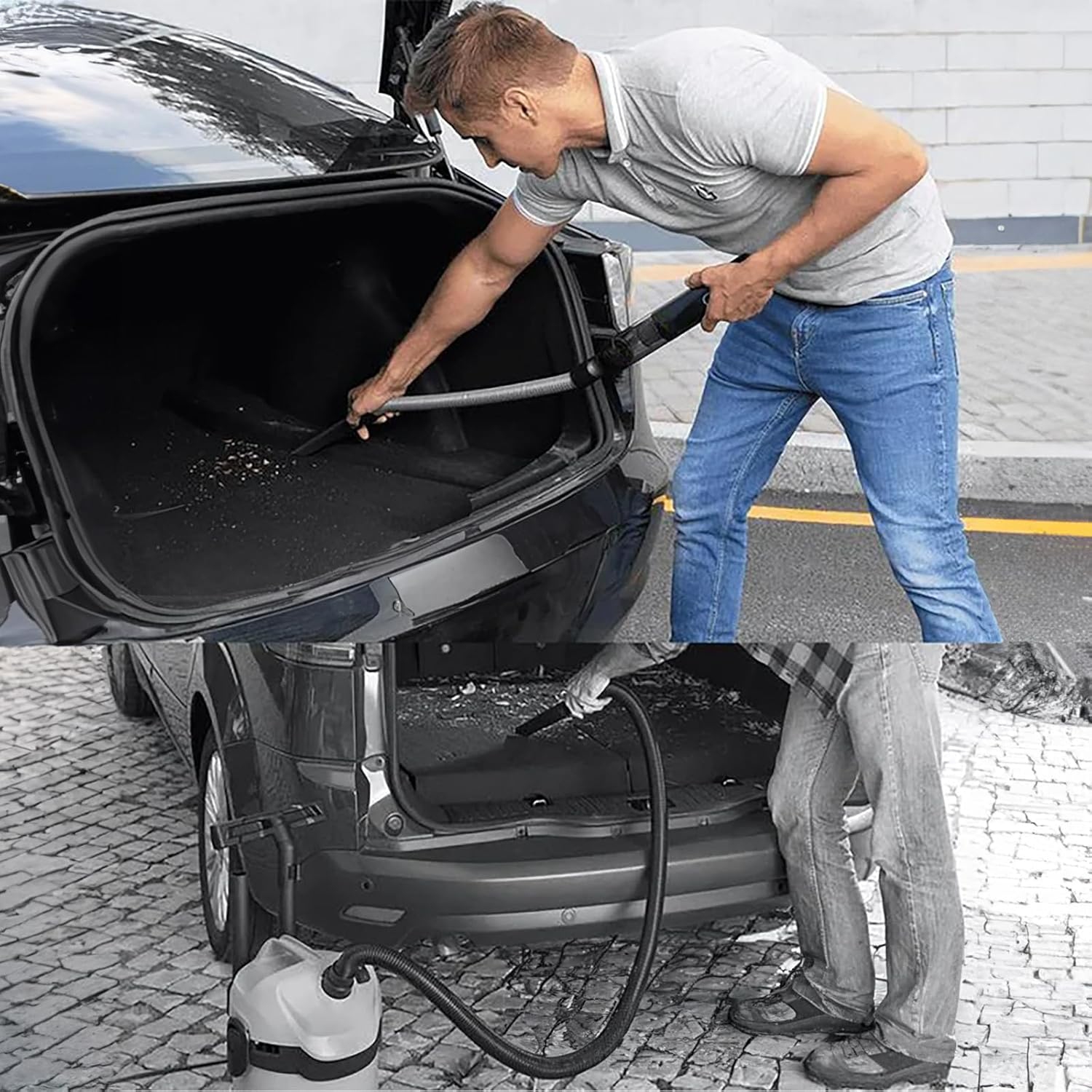 Car vacuum cleaner Car handheld brushless vacuum cleaner Car wireless dust collector Pet hair remover White brushless motor Luxury floor brush +