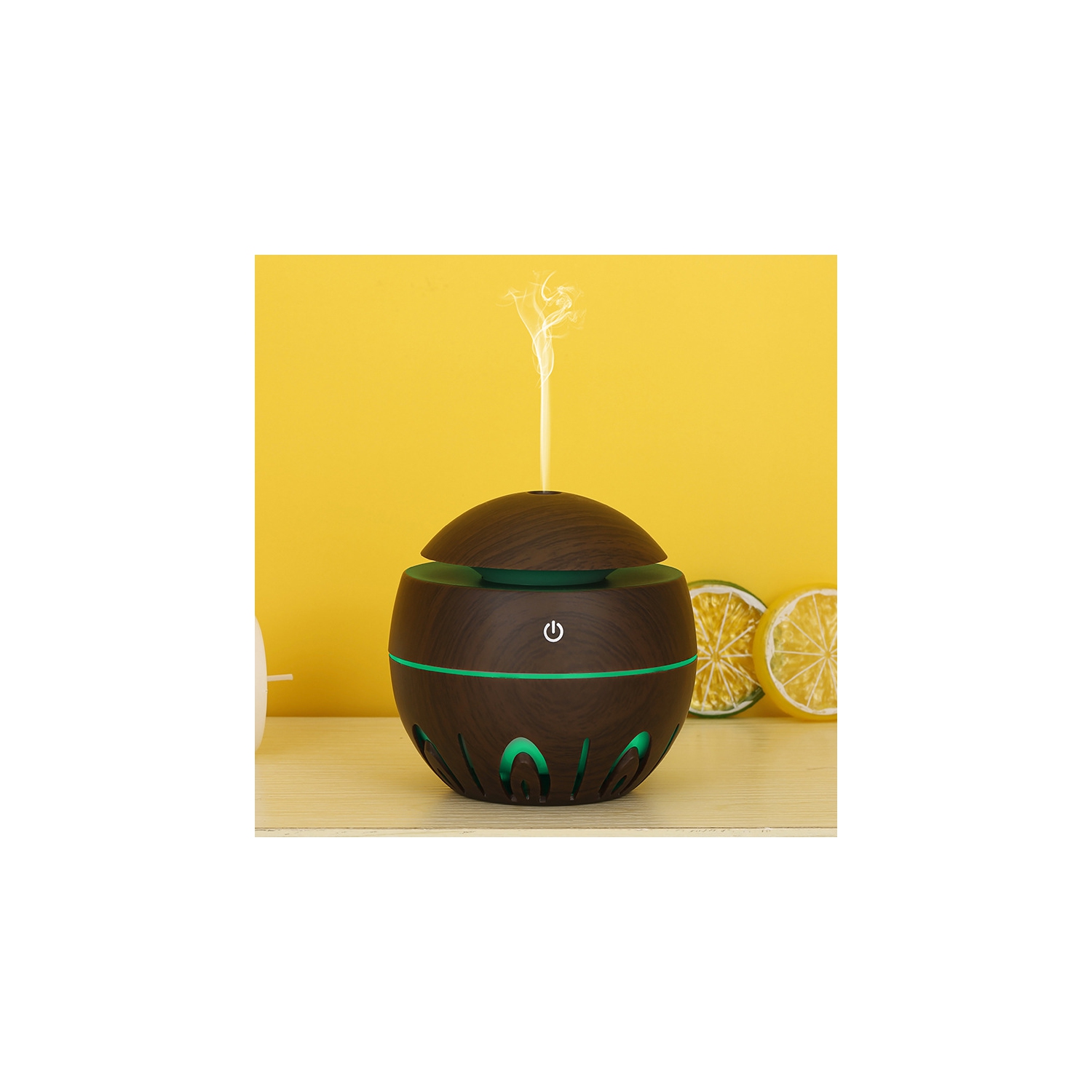 Wood Grain Humidifier, Portable Humidifier, Compact Portable 5V 2W USB Humidifier for Bedroom Living Room Office Car, Wood Grain Color