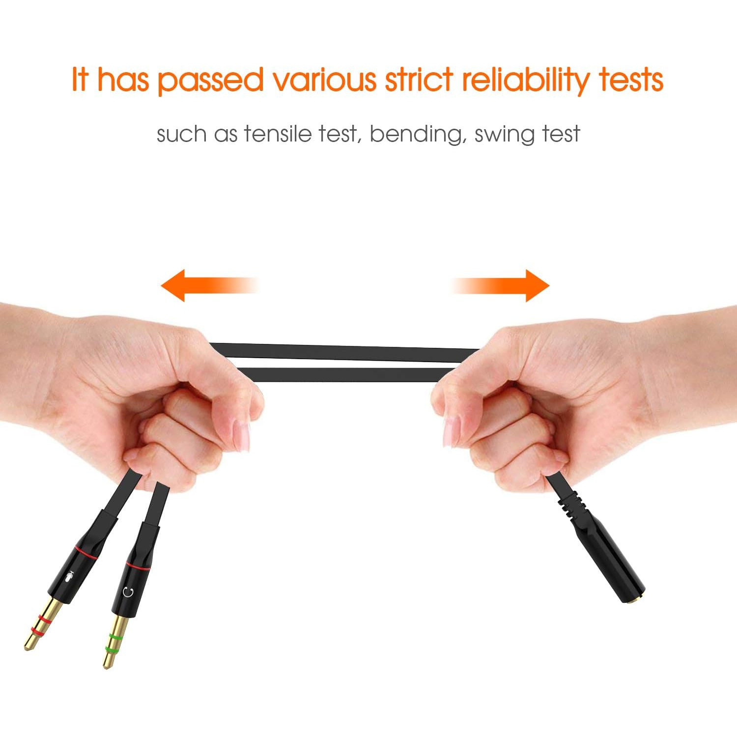 Headphone Splitter Adapter, 3.5mm Computer Microphone Cable, 3.5mm Female Headphone to 2 Dual Male Microphone Audio Stereo Jack Headphone Port