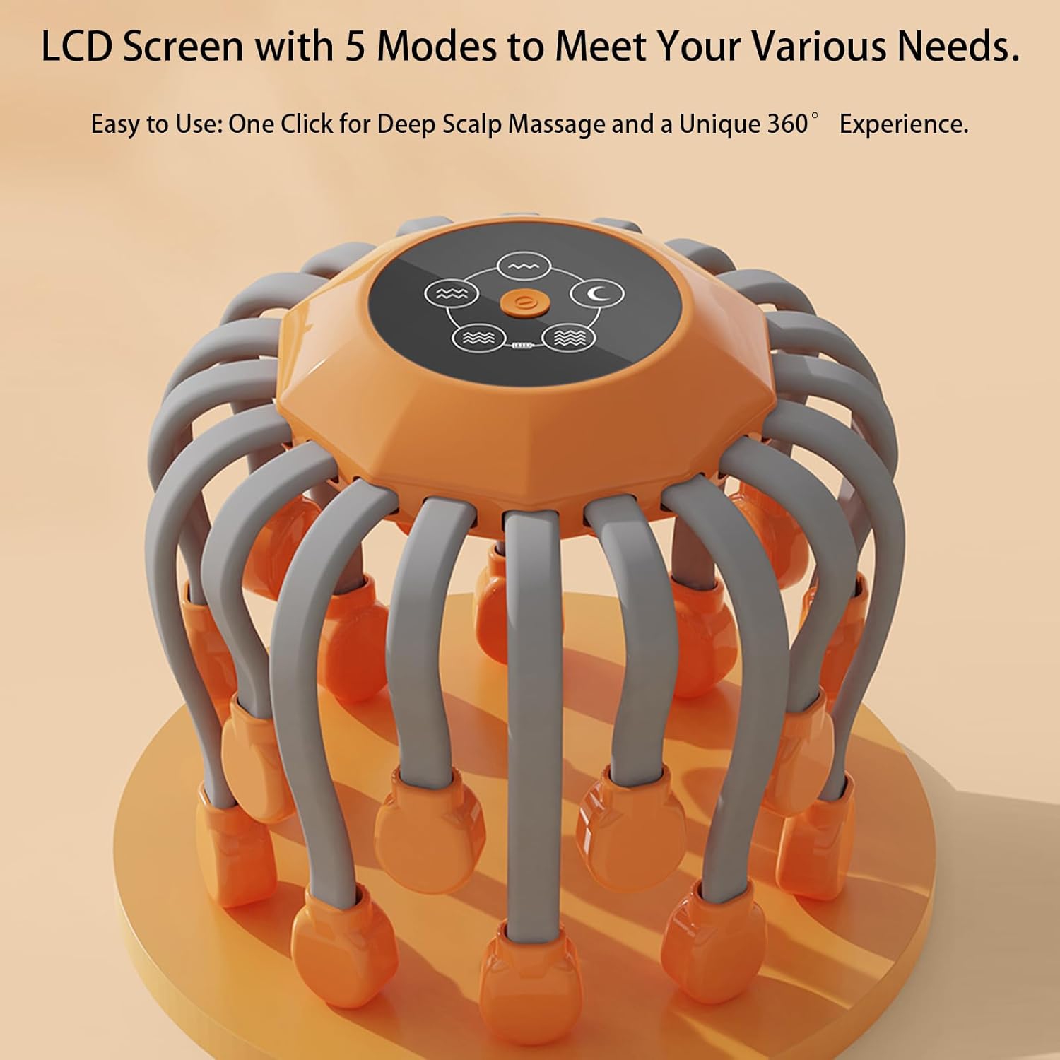 Head Massager Scalp Massager Electric Scalp Massager with 20 Massage Nodes,5 Modes,360-Degree Adjustable Massage