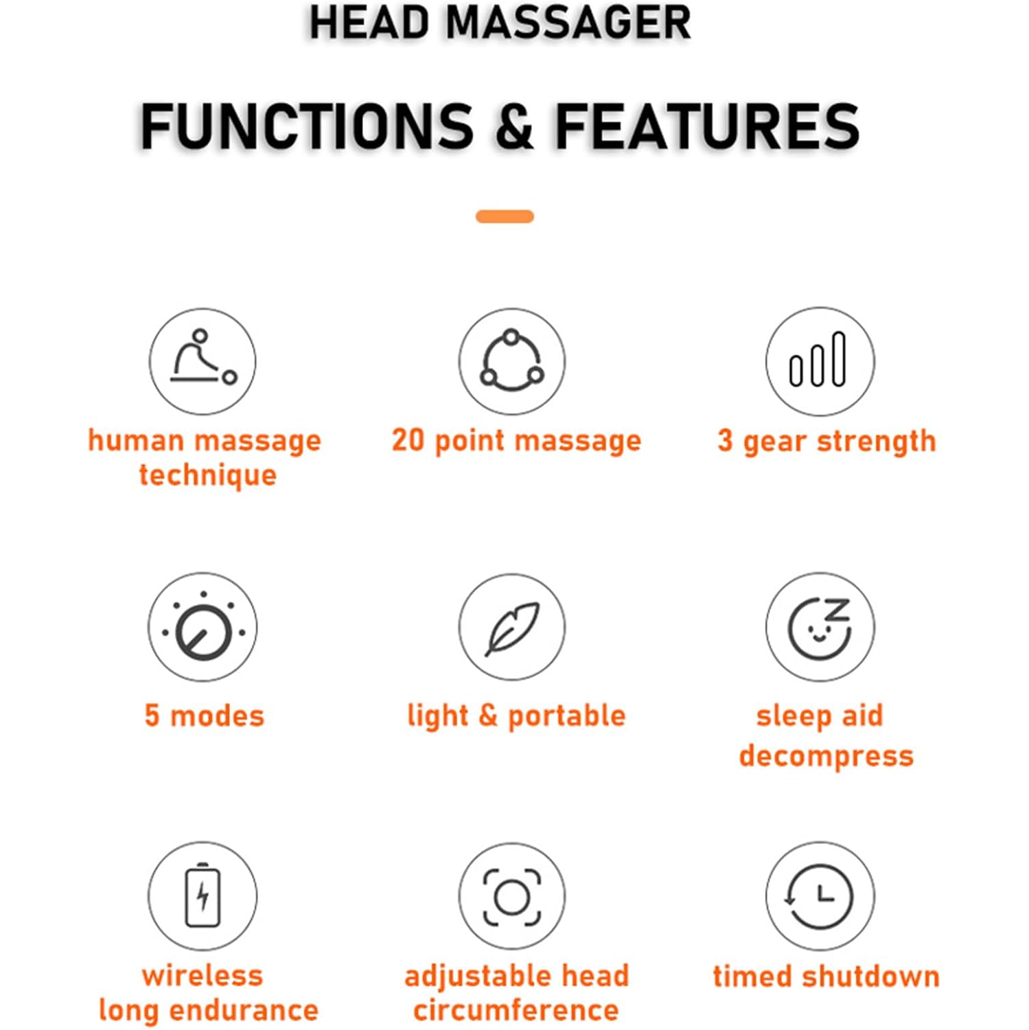 Head Massager Scalp Massager Electric Scalp Massager with 20 Massage Nodes,5 Modes,360-Degree Adjustable Massage