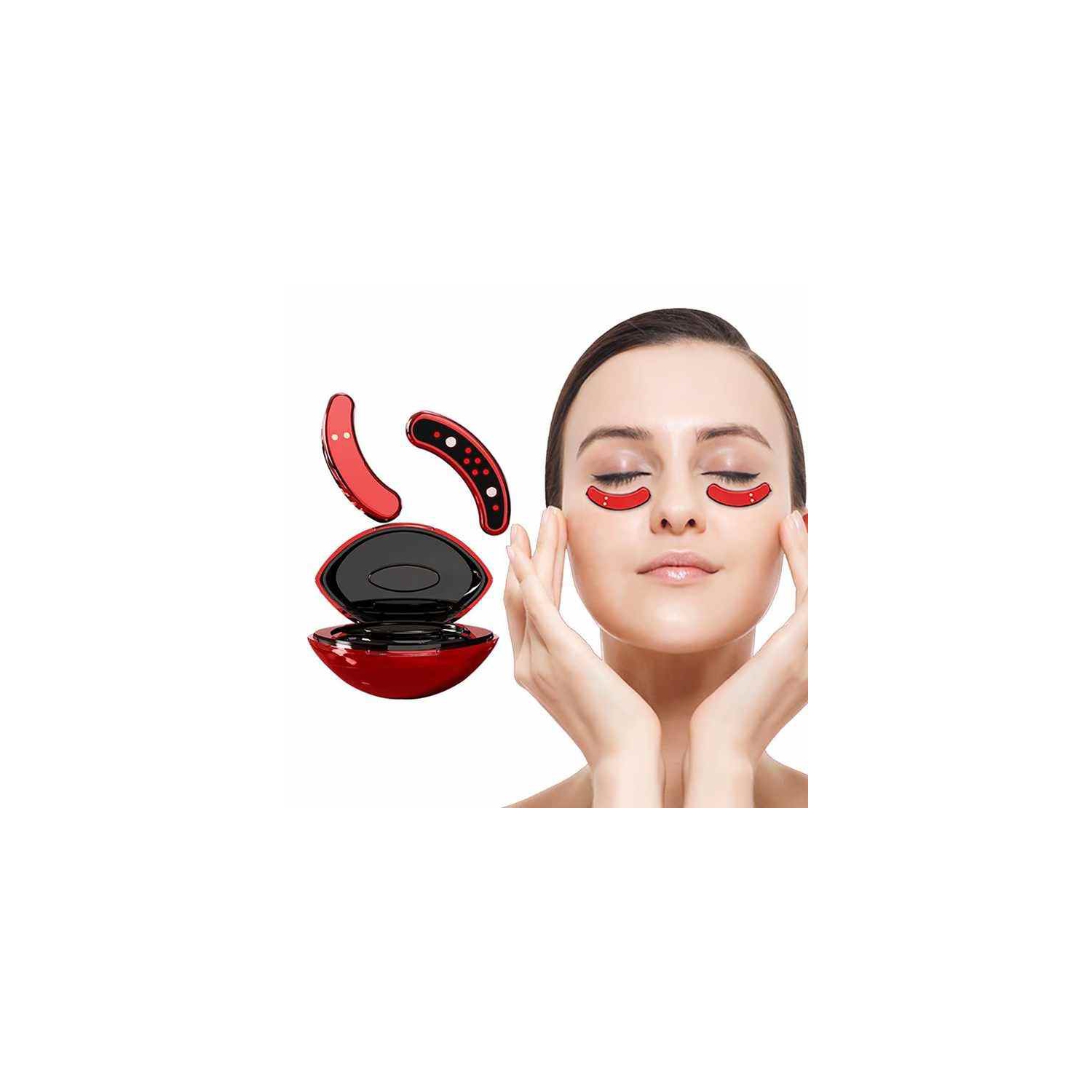 Masseur pour les yeux à compression à chaud, appareil de massage sans fil pour les yeux sombres, yeux bouffants, yeux anti-âge pour les yeux