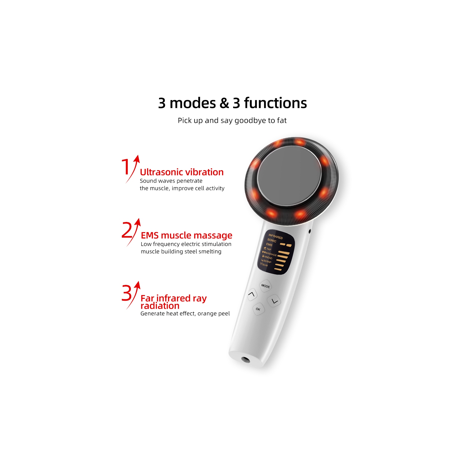 Body Slimming Device Cellulite Remover,Infrared Light Face Lifting Facial Massager,EMS Massager for Abdomen Waist Arm Leg