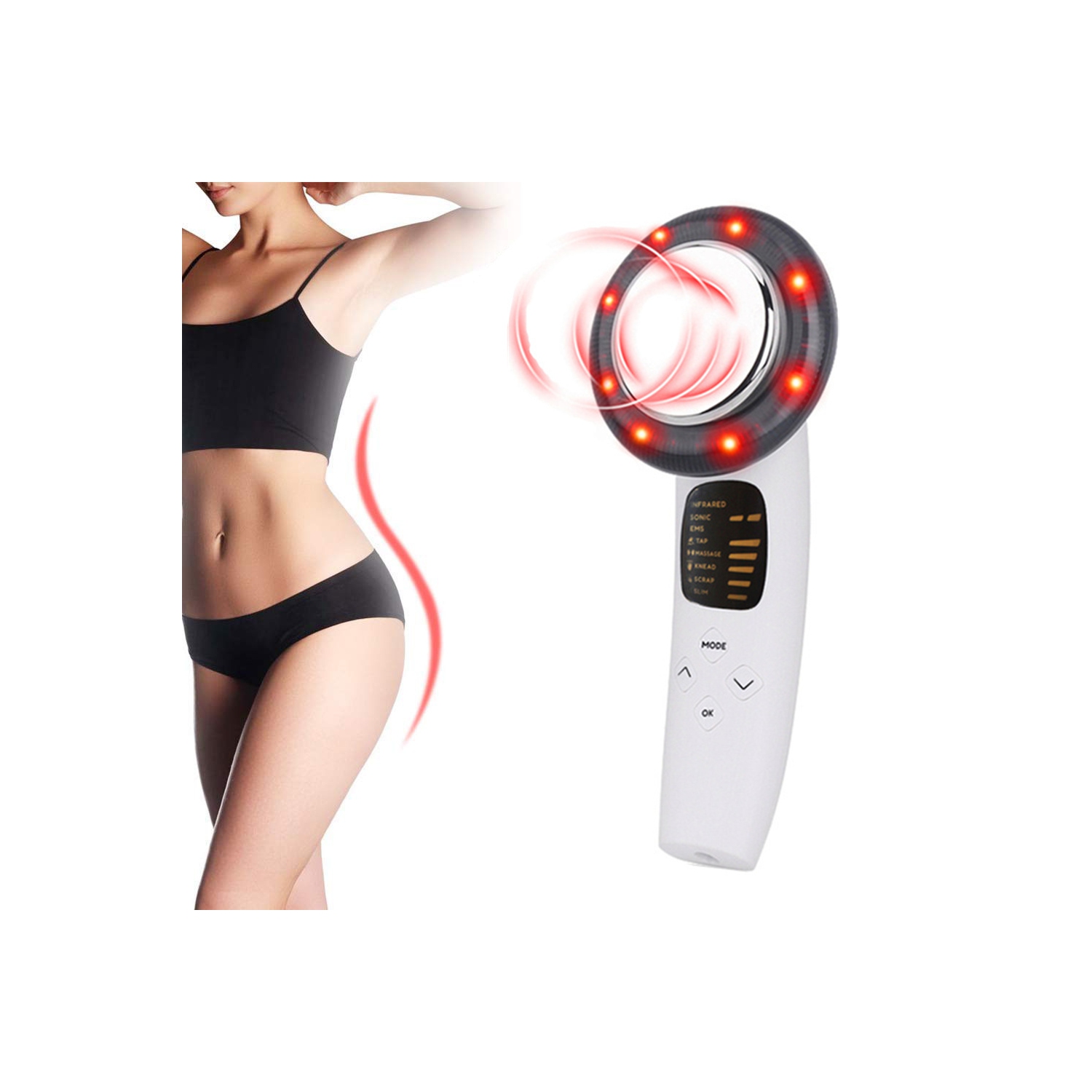 Body Slimming Device Cellulite Remover,Infrared Light Face Lifting Facial Massager,EMS Massager for Abdomen Waist Arm Leg