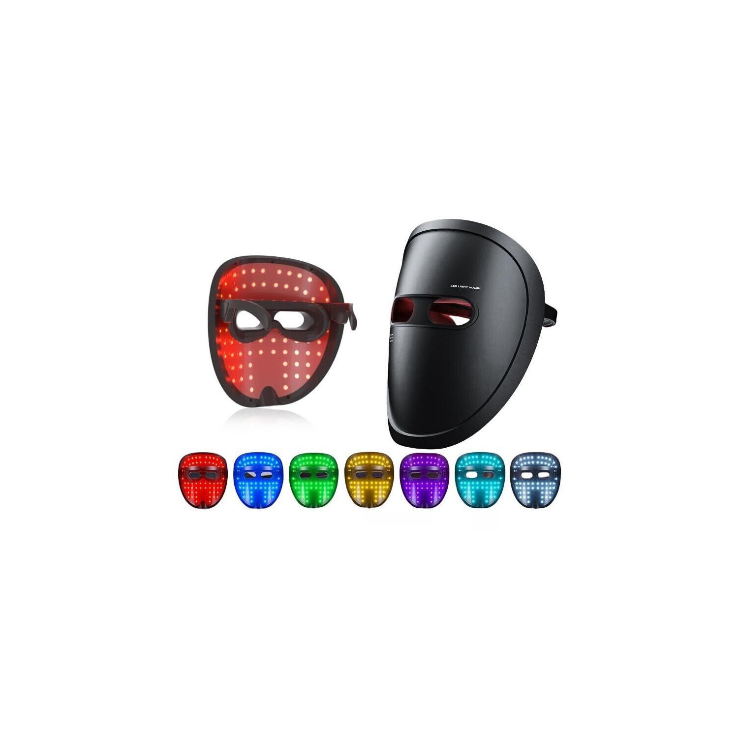 LED Light Facial Mask,7 Colors Light Therapy Mask,Photon LED Face Mask Light,Red Light Therapy Mask for Facial Skin Care