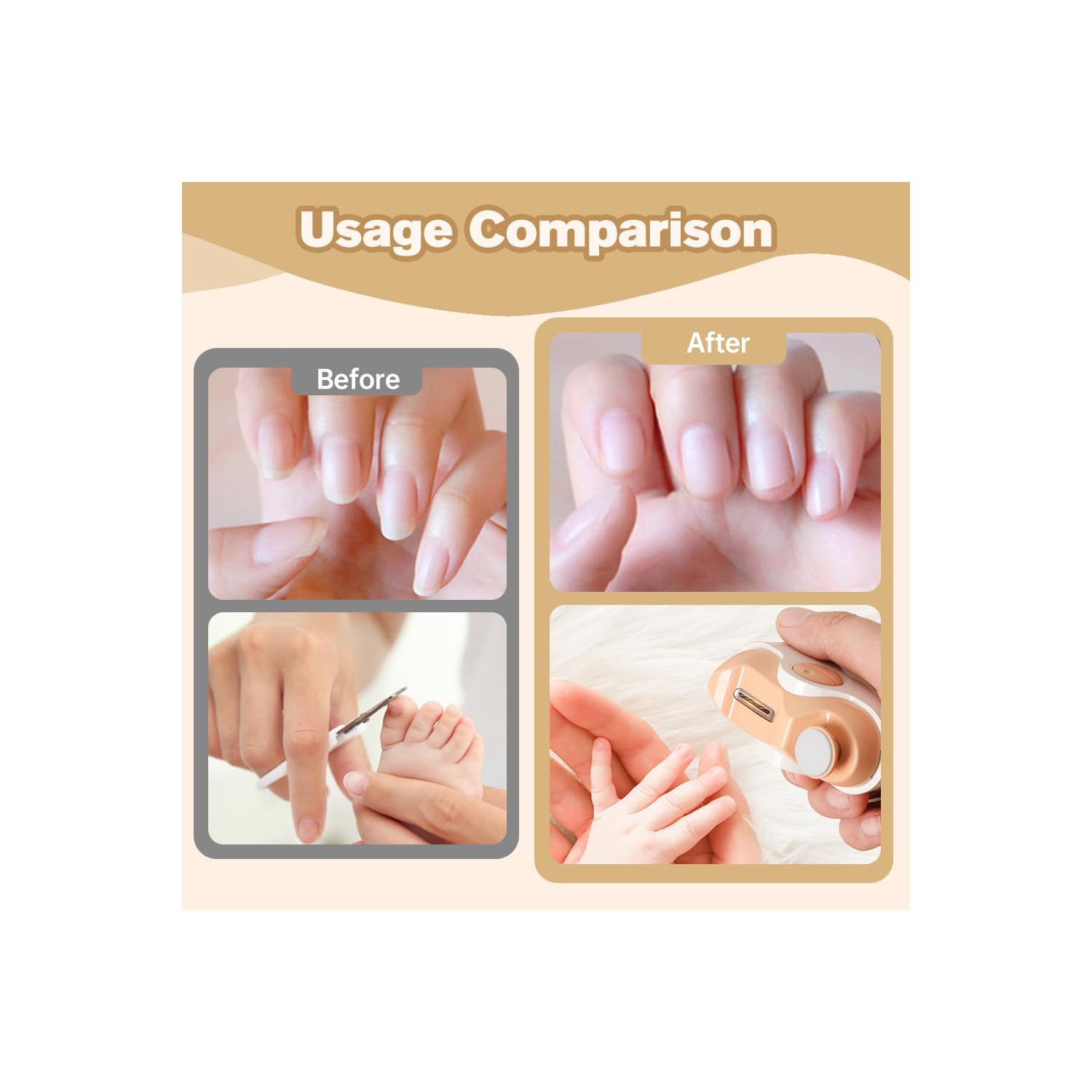 Coupe-ongles électrique pour les personnes âgées, moulin à ongles automatique 3-en-1, 2 vitesses, adapté pour couper les ongles et les ongles des