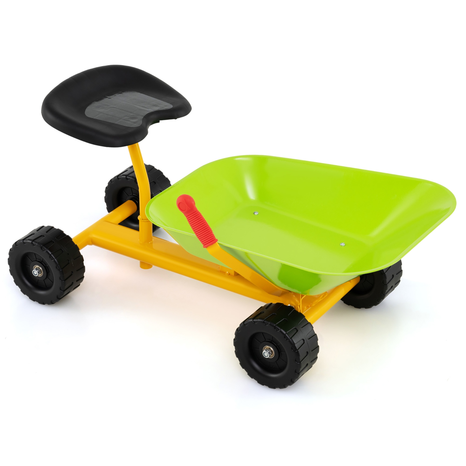 Gymax Kids Ride-On Sand Dumper Outdoor Sandbox Toy w/ Controllable Shovel & 4 Wheels