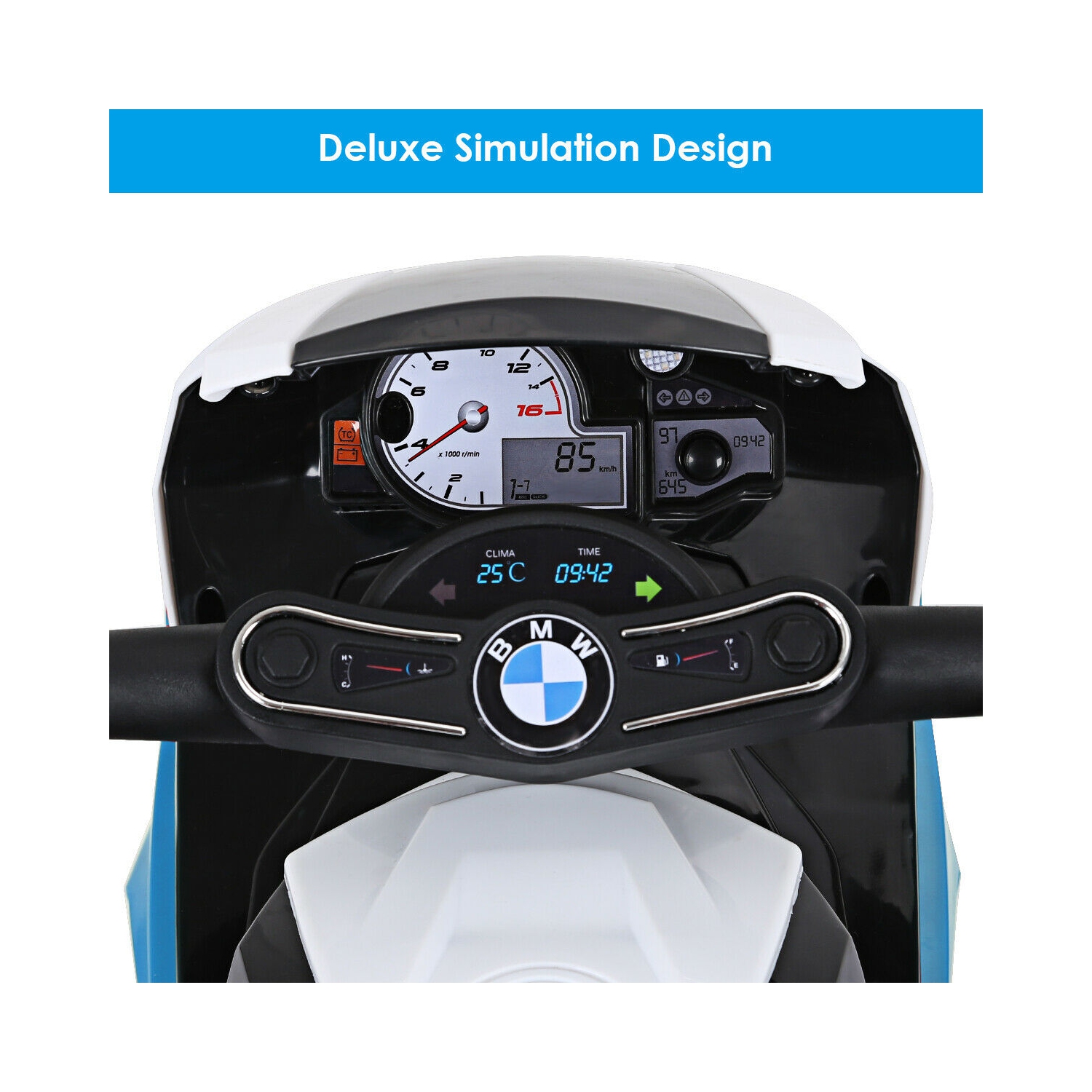 Gymax Kids Ride On Motorcycle BMW Licensed 6V Electric 3 Wheels Bicycle w/ Music&Light