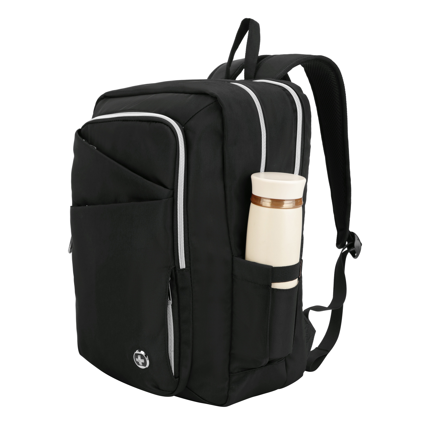 Swissdigital KATY Rose Platinum Backpack – 16" Laptop Bag, USB Charging, SDD Finder, RFID Protection, Multi-Pockets