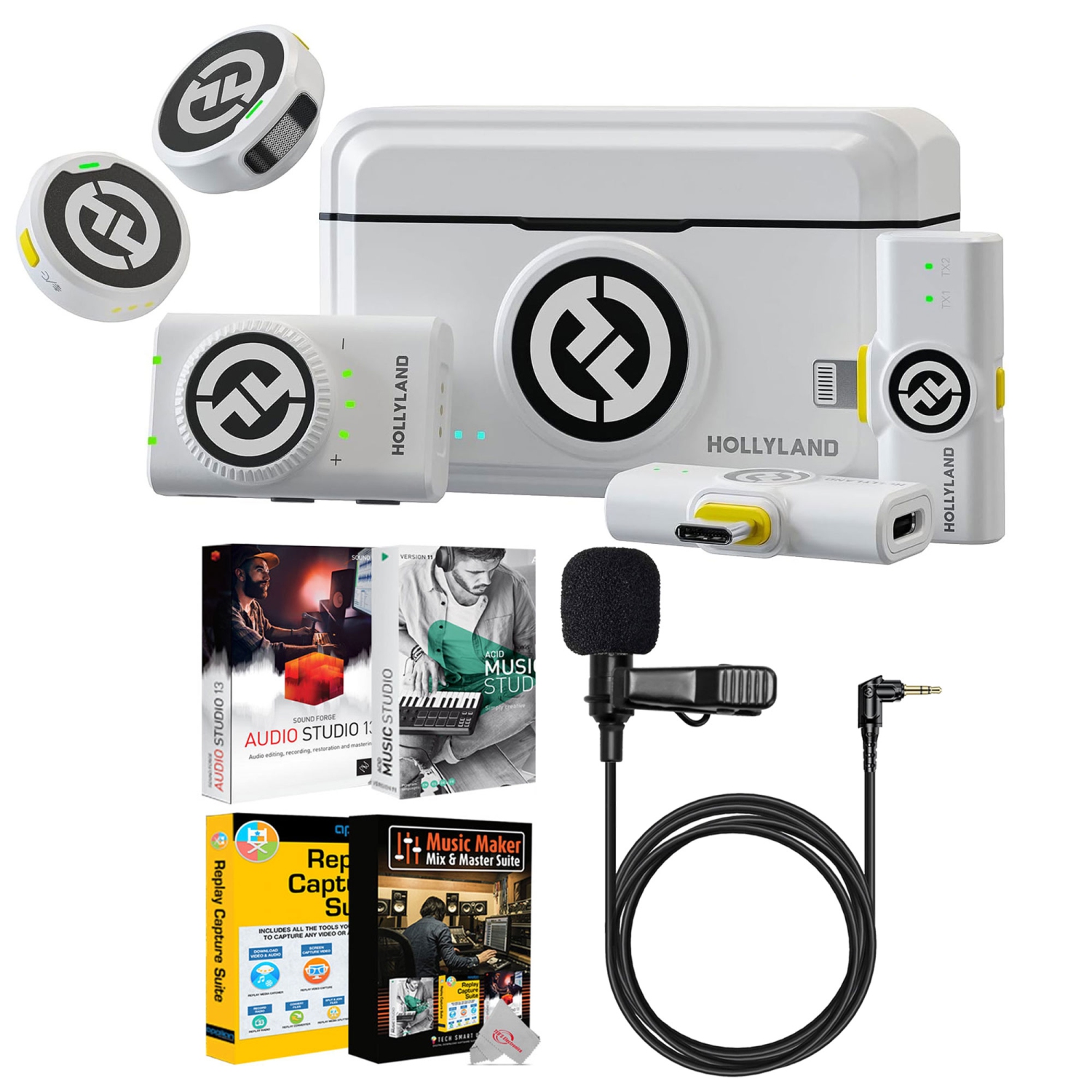 Hollyland LARK M2 DUO 2-Person Wireless Combo Microphone System + Accessories