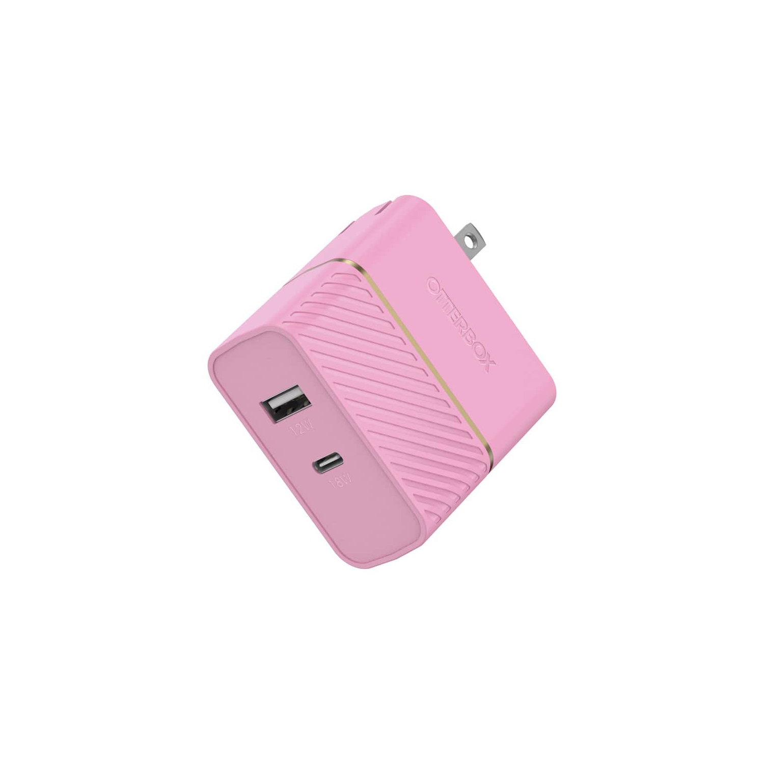 Chargeur mural à deux ports à chargement rapide USB-C et USB-A d'OtterBox violet